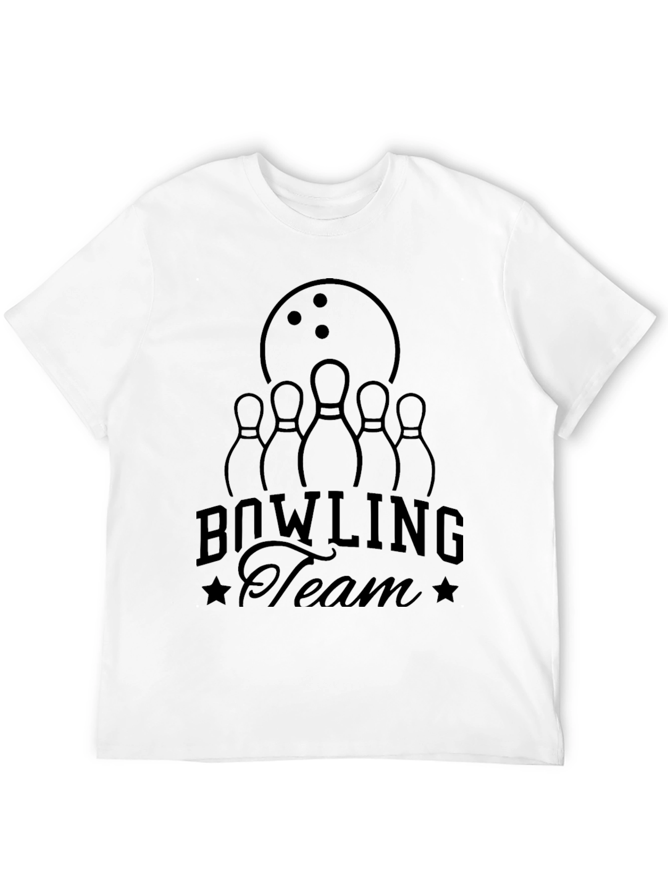Bowling Team Graphic Tee - Black