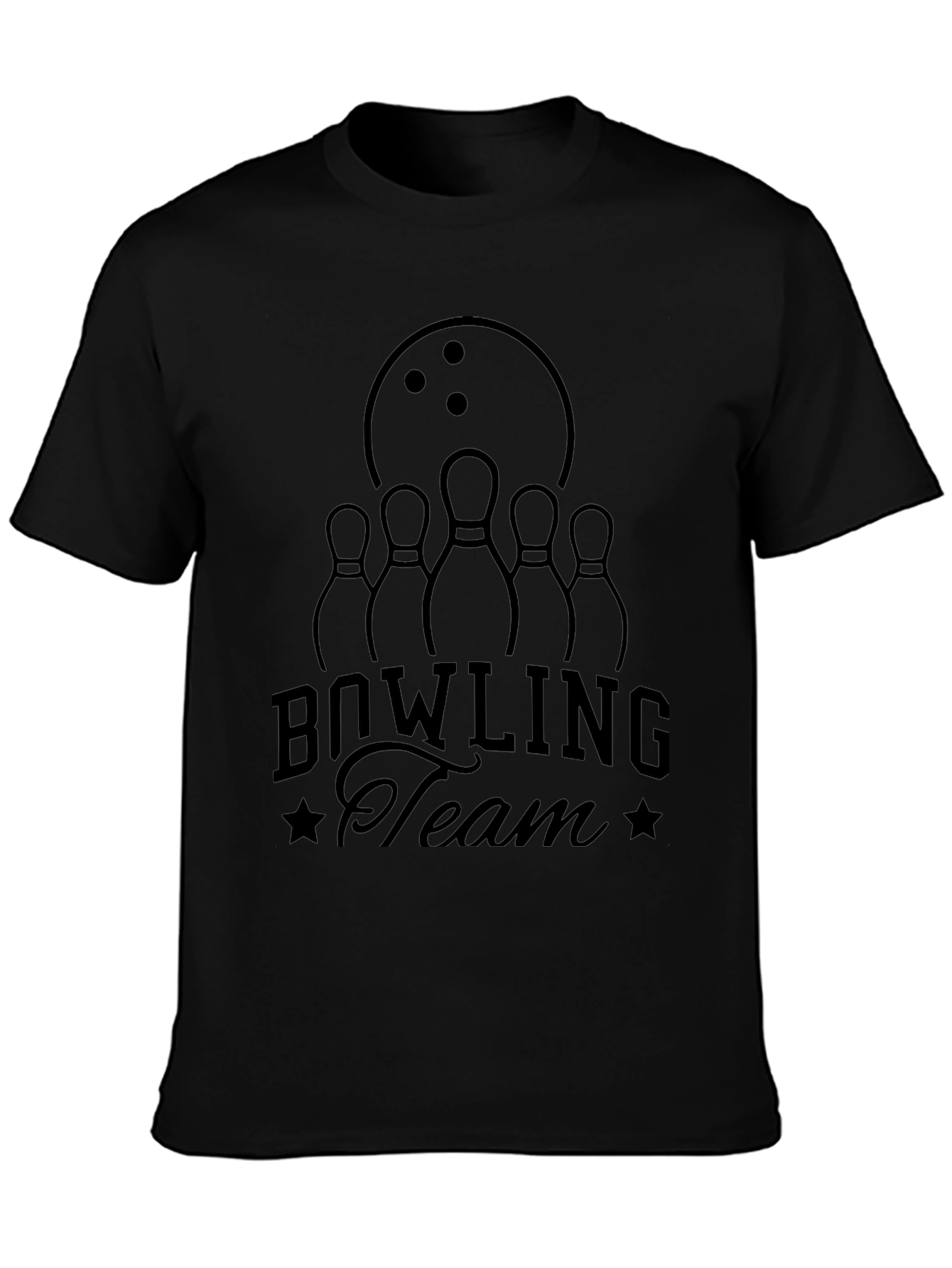 Bowling Team Graphic Tee - Black