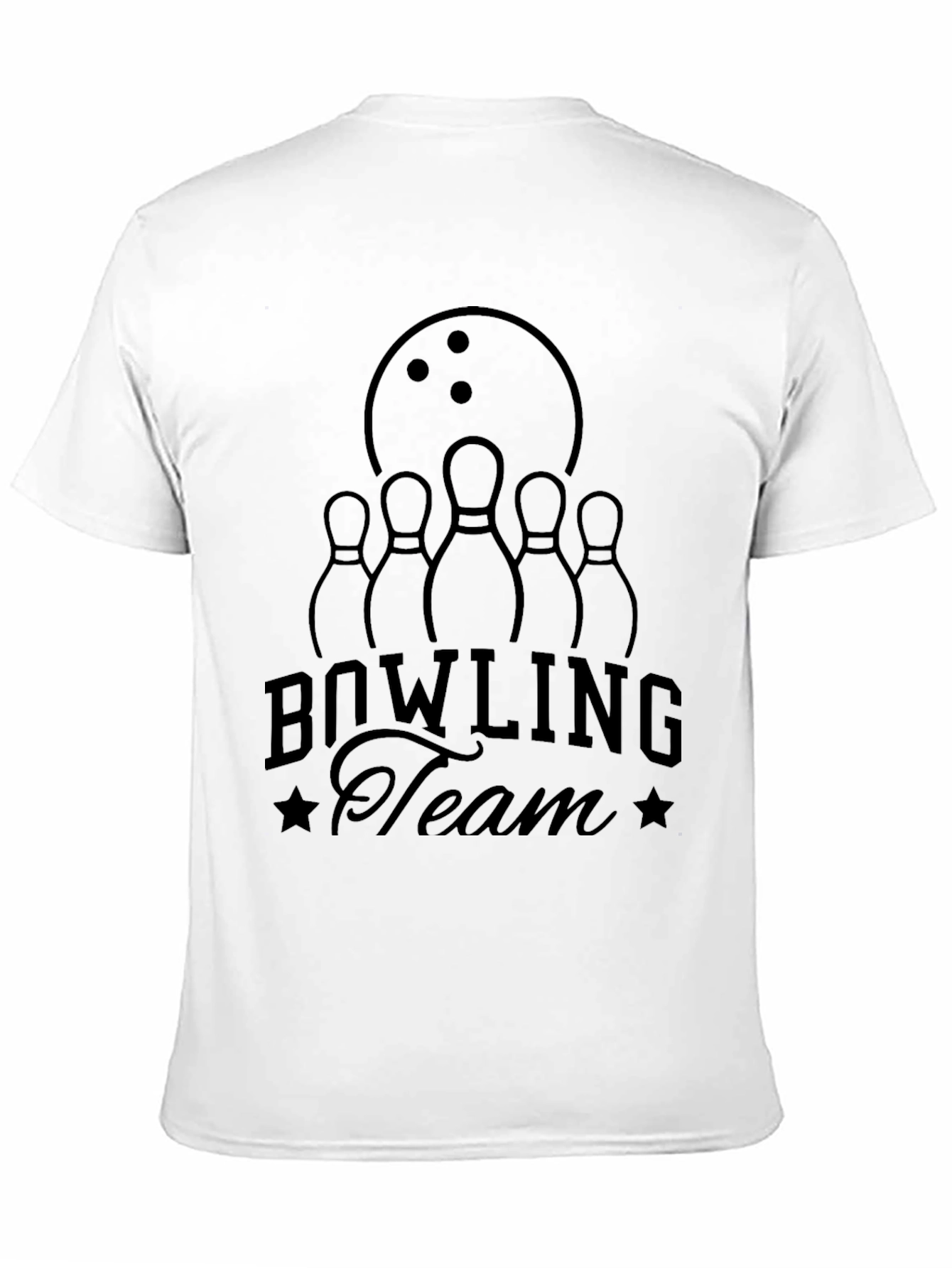 Bowling Team Graphic Tee - Black