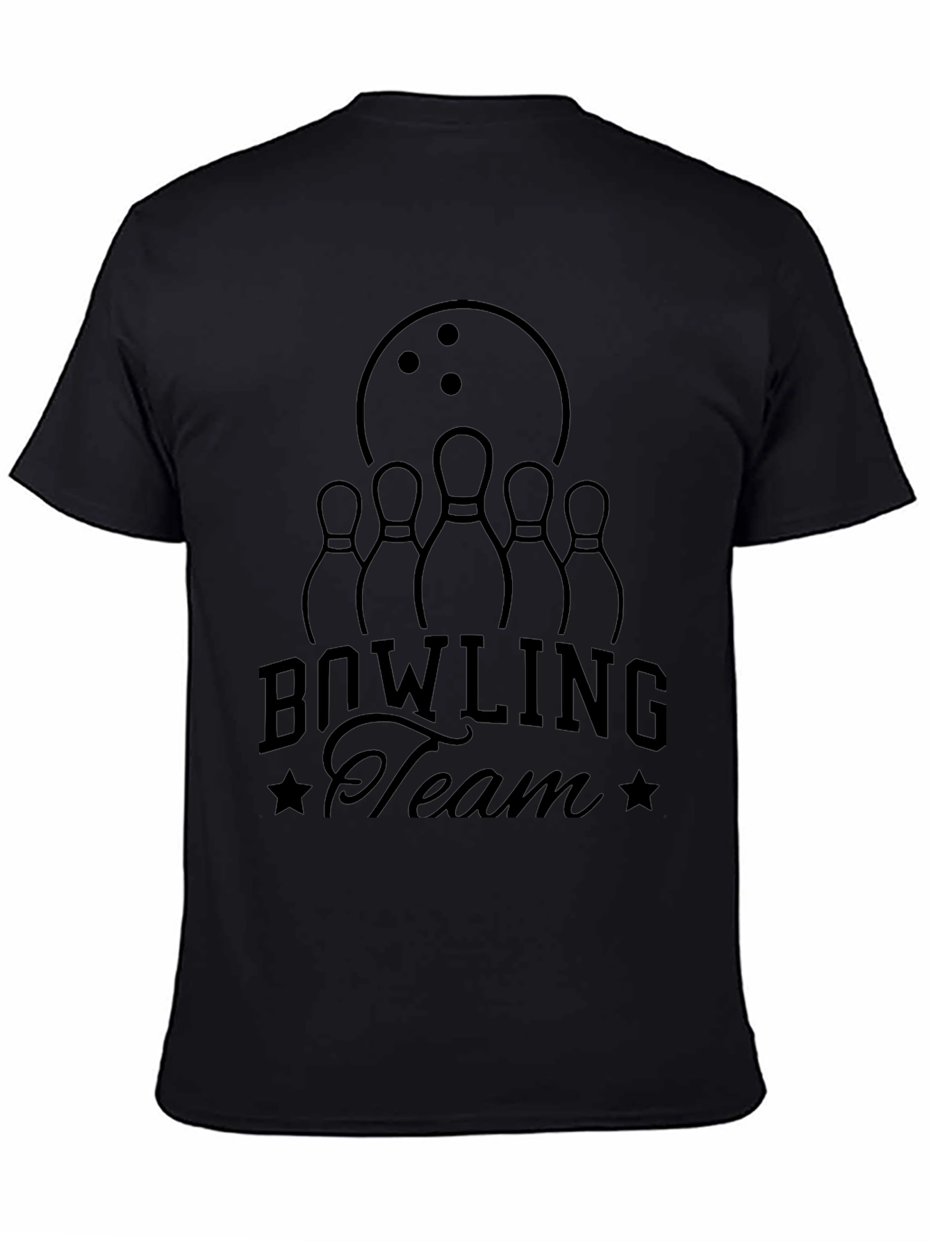 Bowling Team Graphic Tee - Black