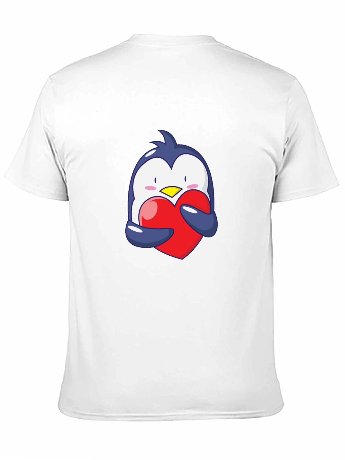 Penguin Hugging Heart Graphic Tee - Black