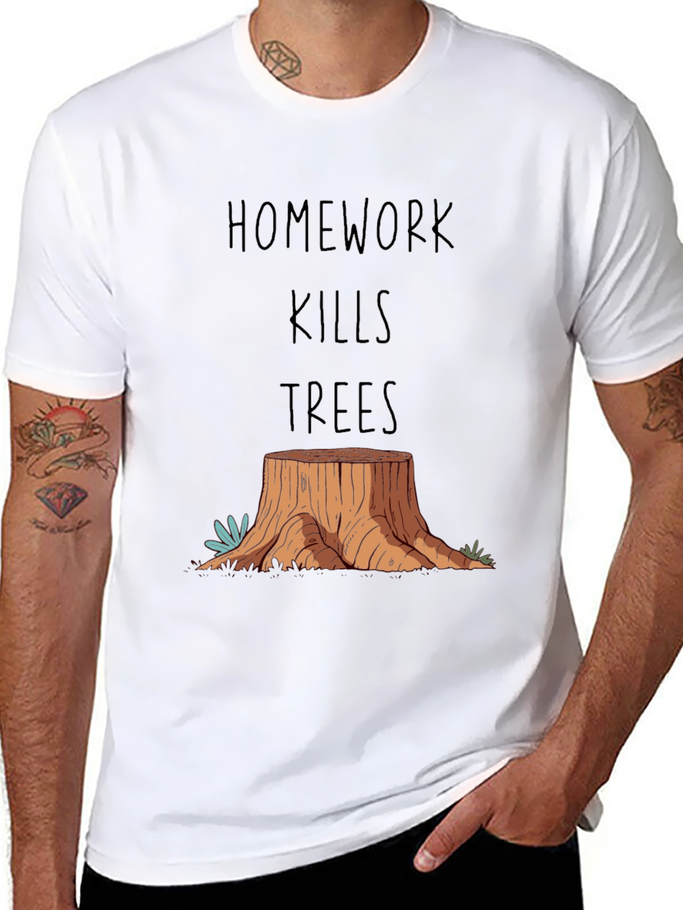 Homework Kills Trees Graphic T-Shirt