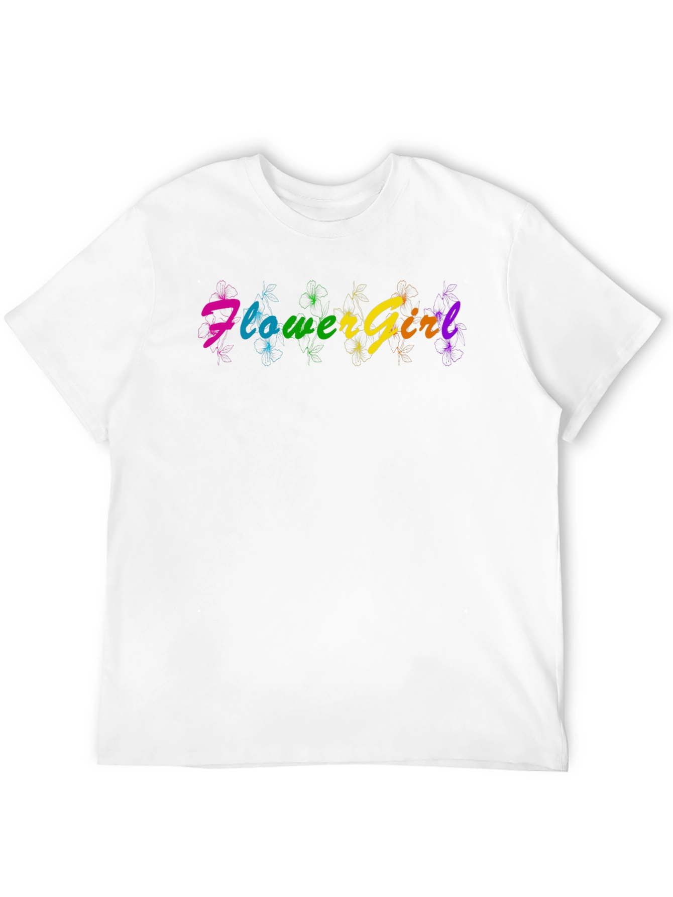 Rainbow Flower Girl T-Shirt - Fun & Vibrant Design