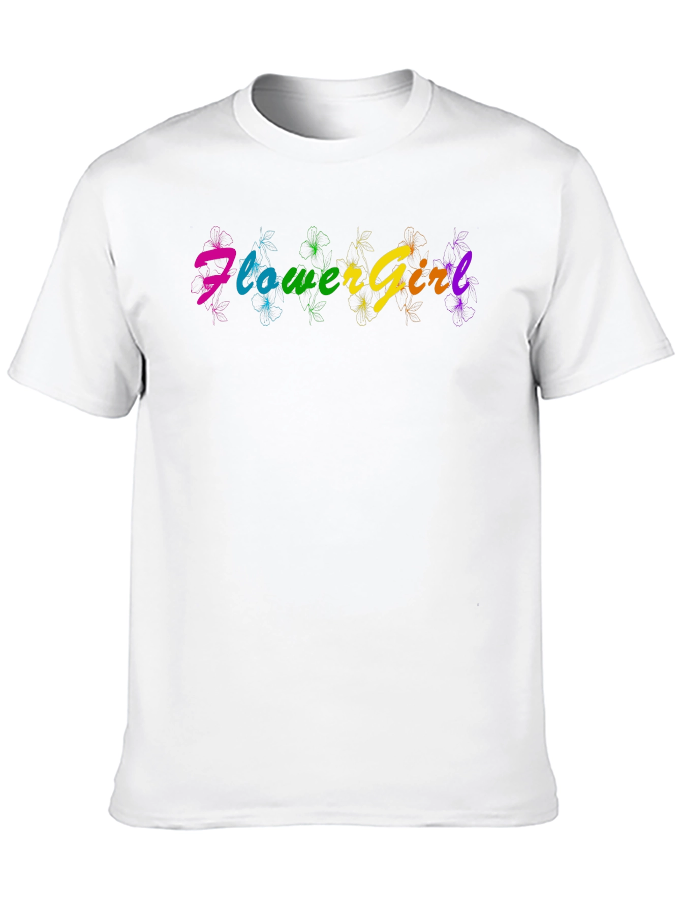 Rainbow Flower Girl T-Shirt - Fun & Vibrant Design