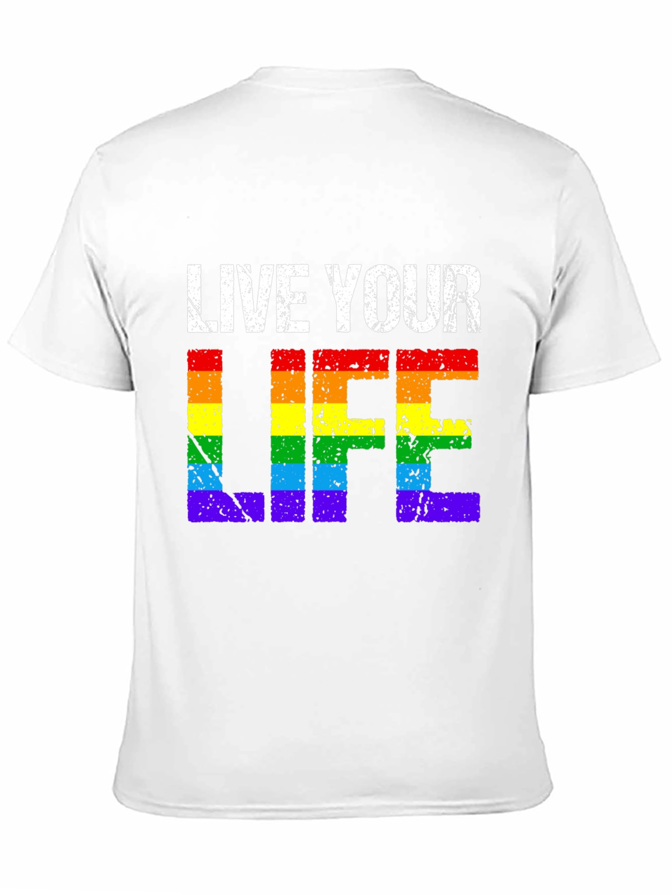 LGBTQ+ Pride T-Shirt - Live Your Life Rainbow Tee
