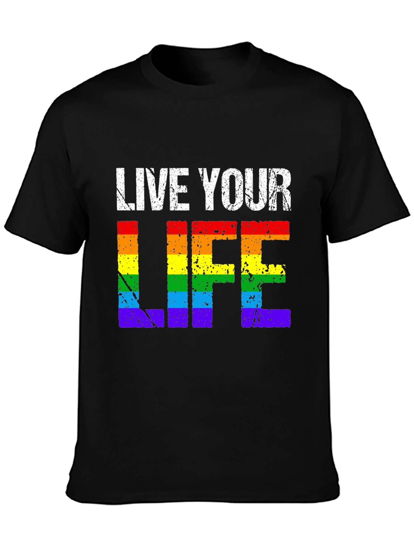 LGBTQ+ Pride T-Shirt - Live Your Life Rainbow Tee