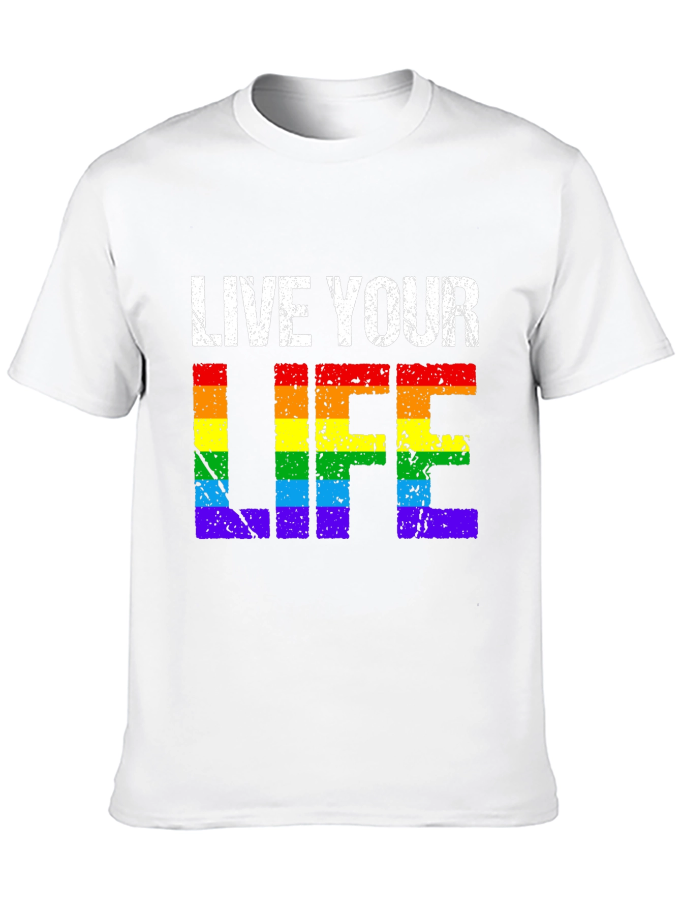 LGBTQ+ Pride T-Shirt - Live Your Life Rainbow Tee