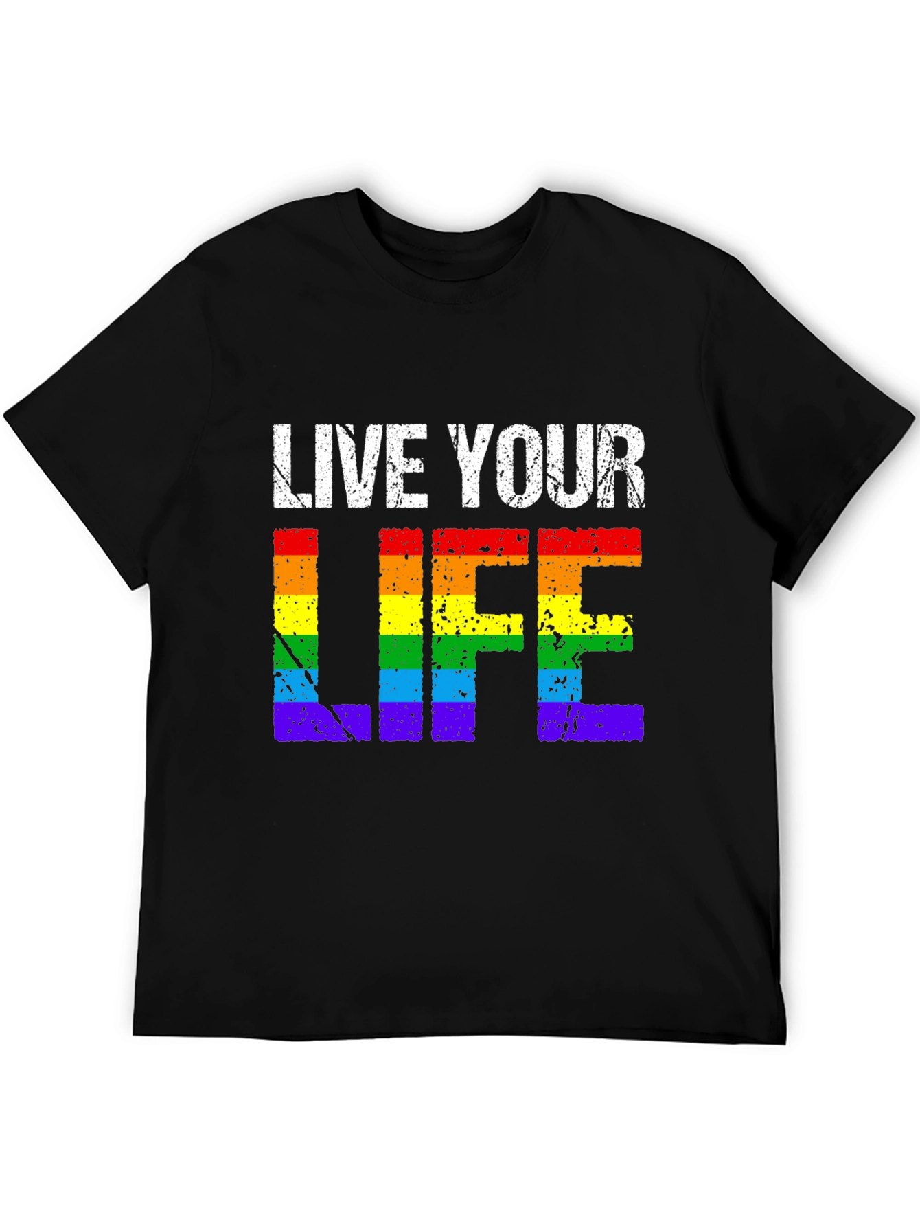 LGBTQ+ Pride T-Shirt - Live Your Life Rainbow Tee
