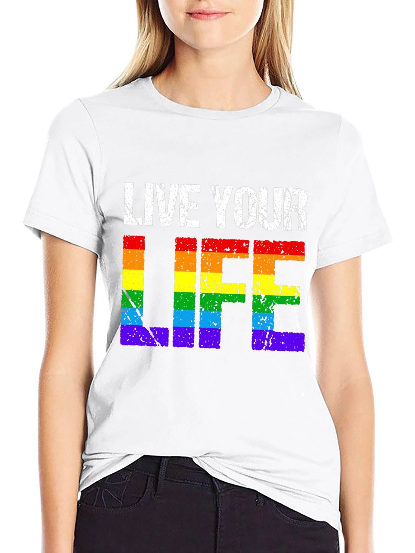 LGBTQ+ Pride T-Shirt - Live Your Life Rainbow Tee