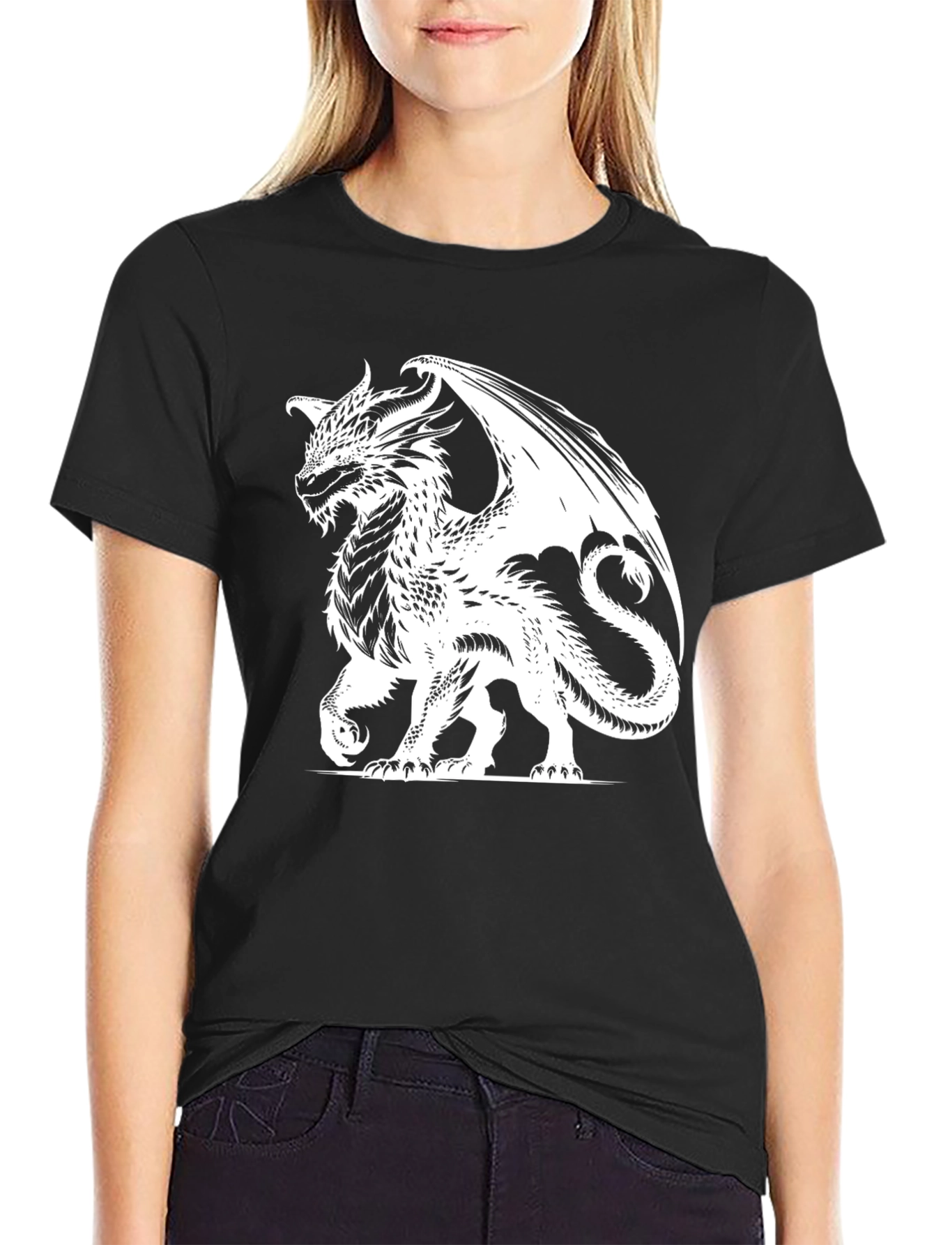 Dragon Graphic Tee - Black Fantasy Shirt