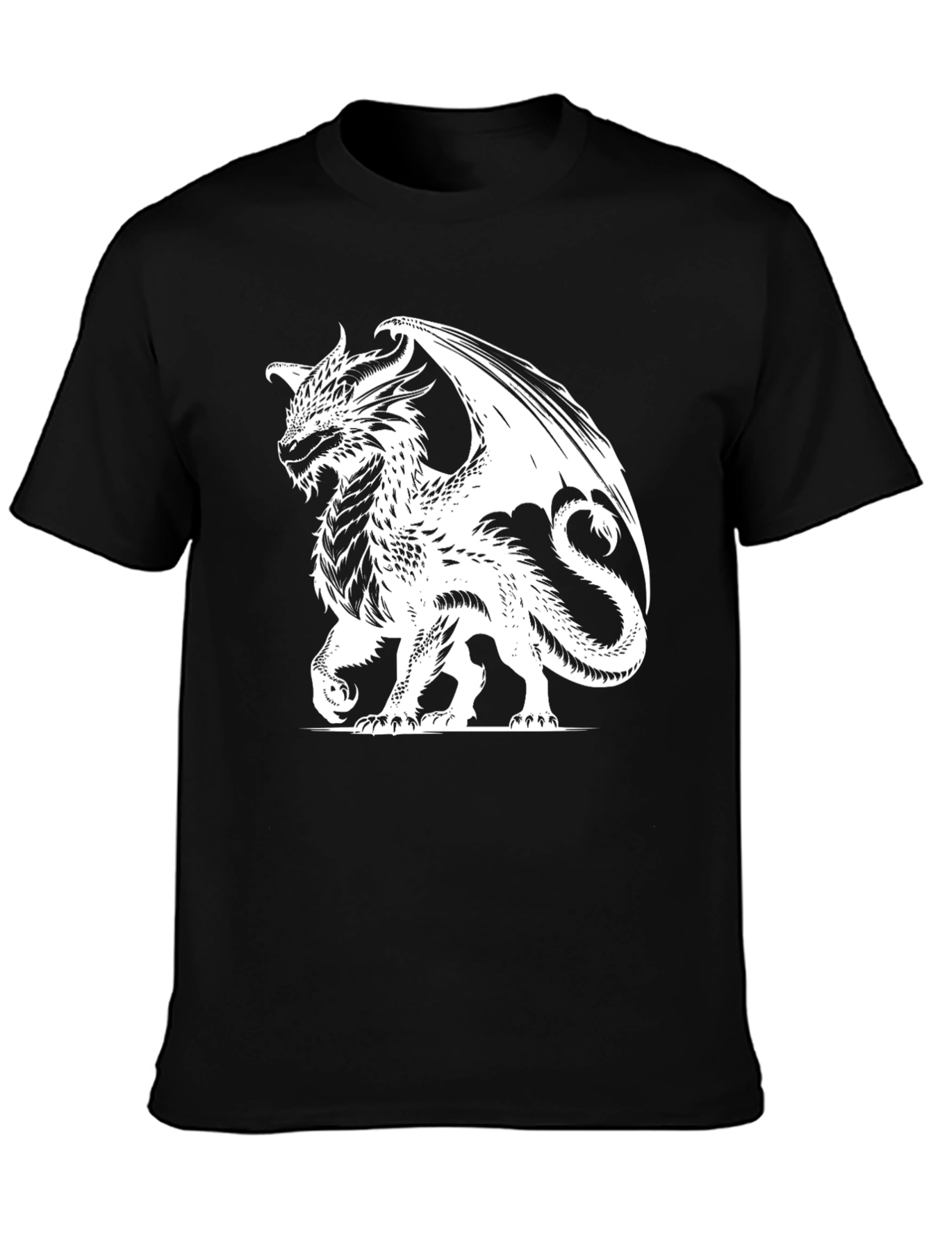 Dragon Graphic Tee - Black Fantasy Shirt
