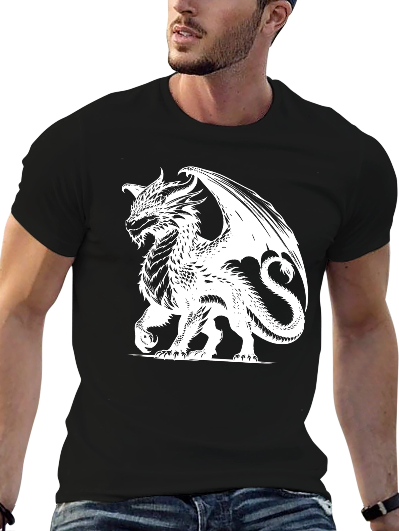 Dragon Graphic Tee - Black Fantasy Shirt