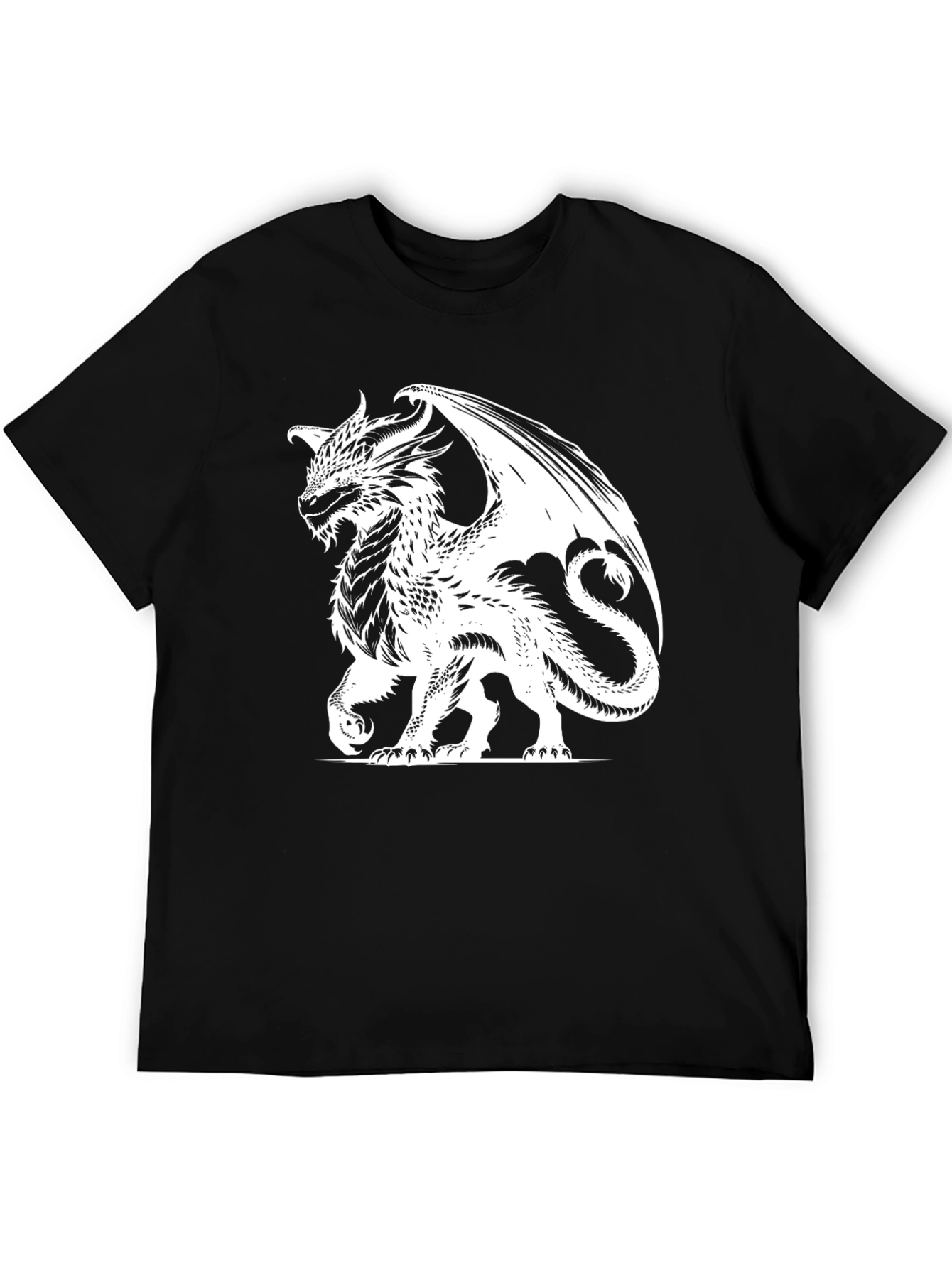 Dragon Graphic Tee - Black Fantasy Shirt