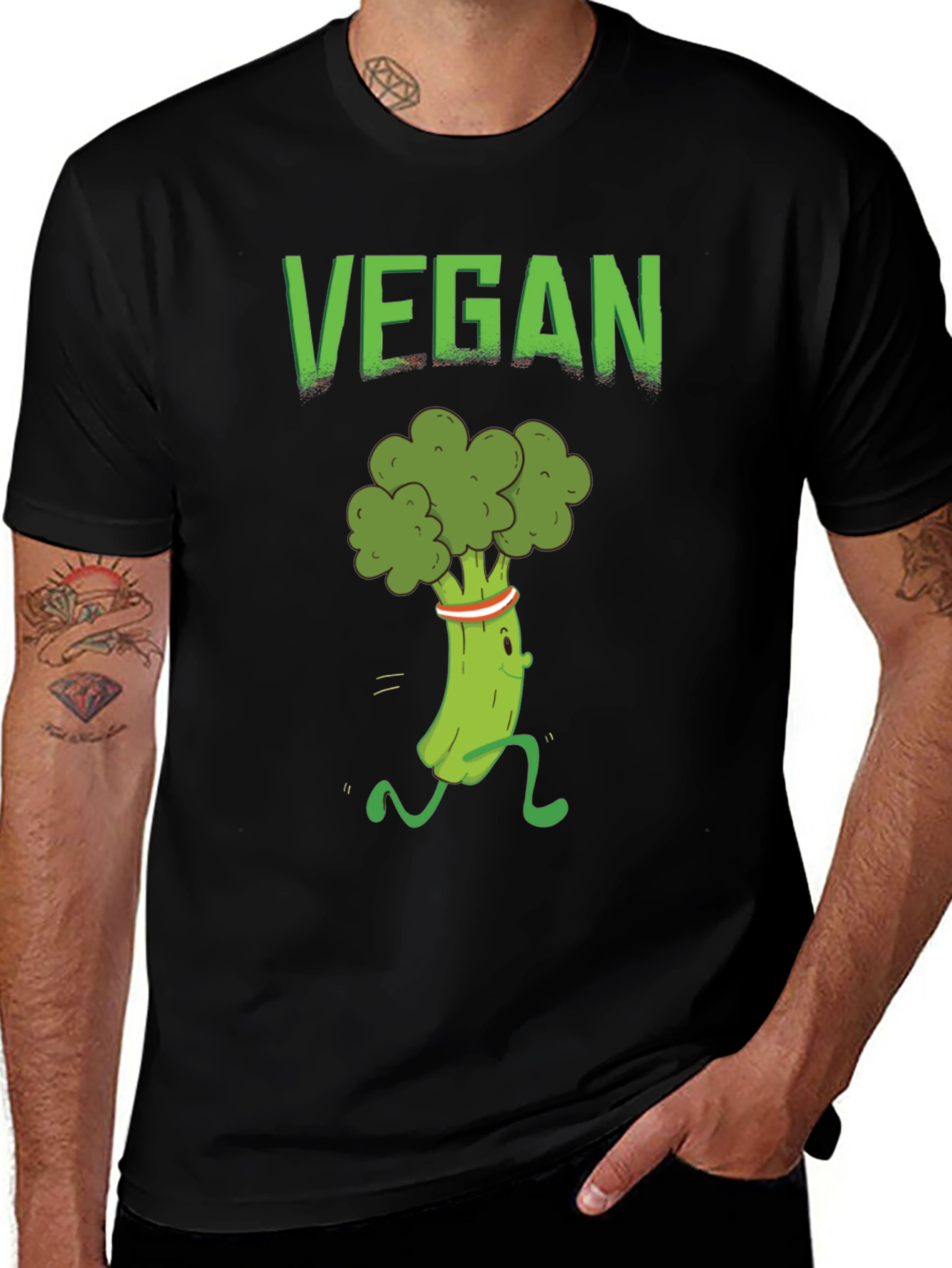 Vegan Broccoli Run T-Shirt - Healthy Lifestyle Apparel