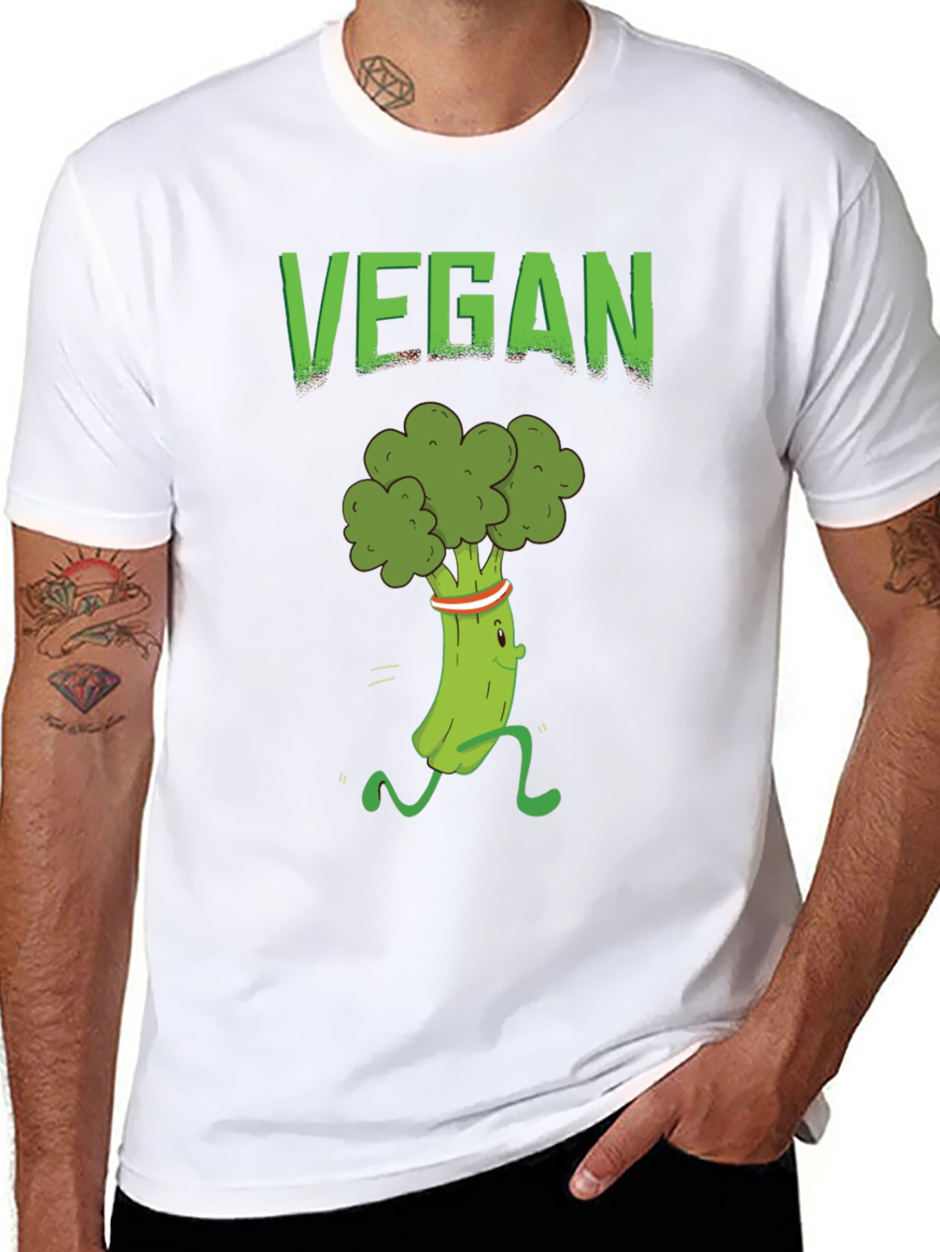 Vegan Broccoli Run T-Shirt - Healthy Lifestyle Apparel