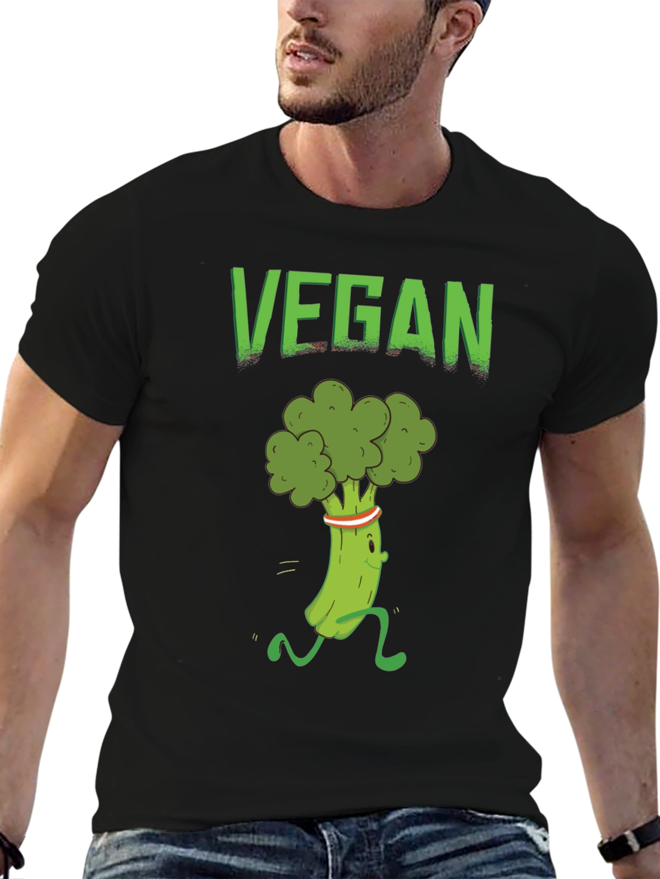 Vegan Broccoli Run T-Shirt - Healthy Lifestyle Apparel