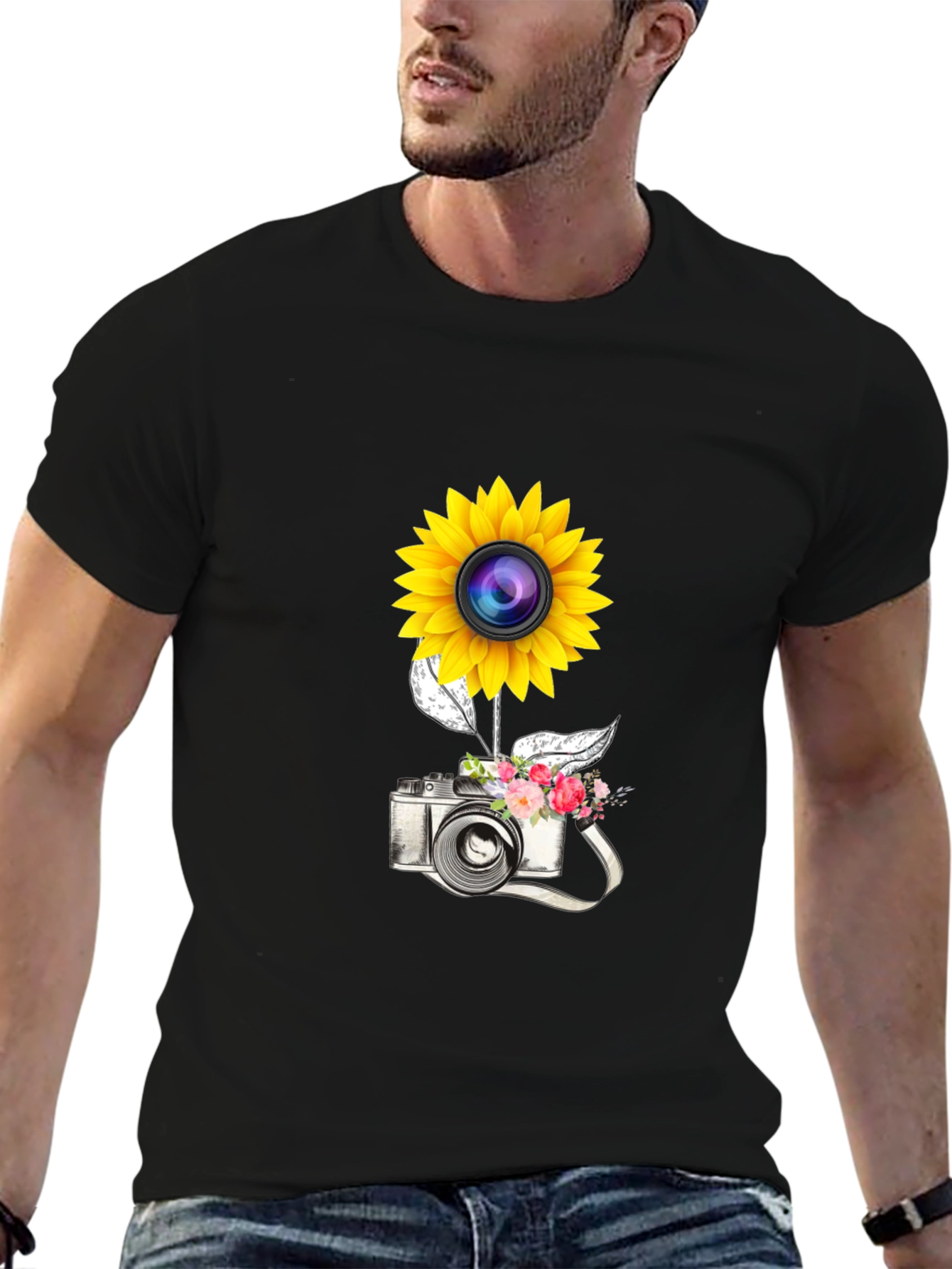 Sunflower Camera Graphic Tee