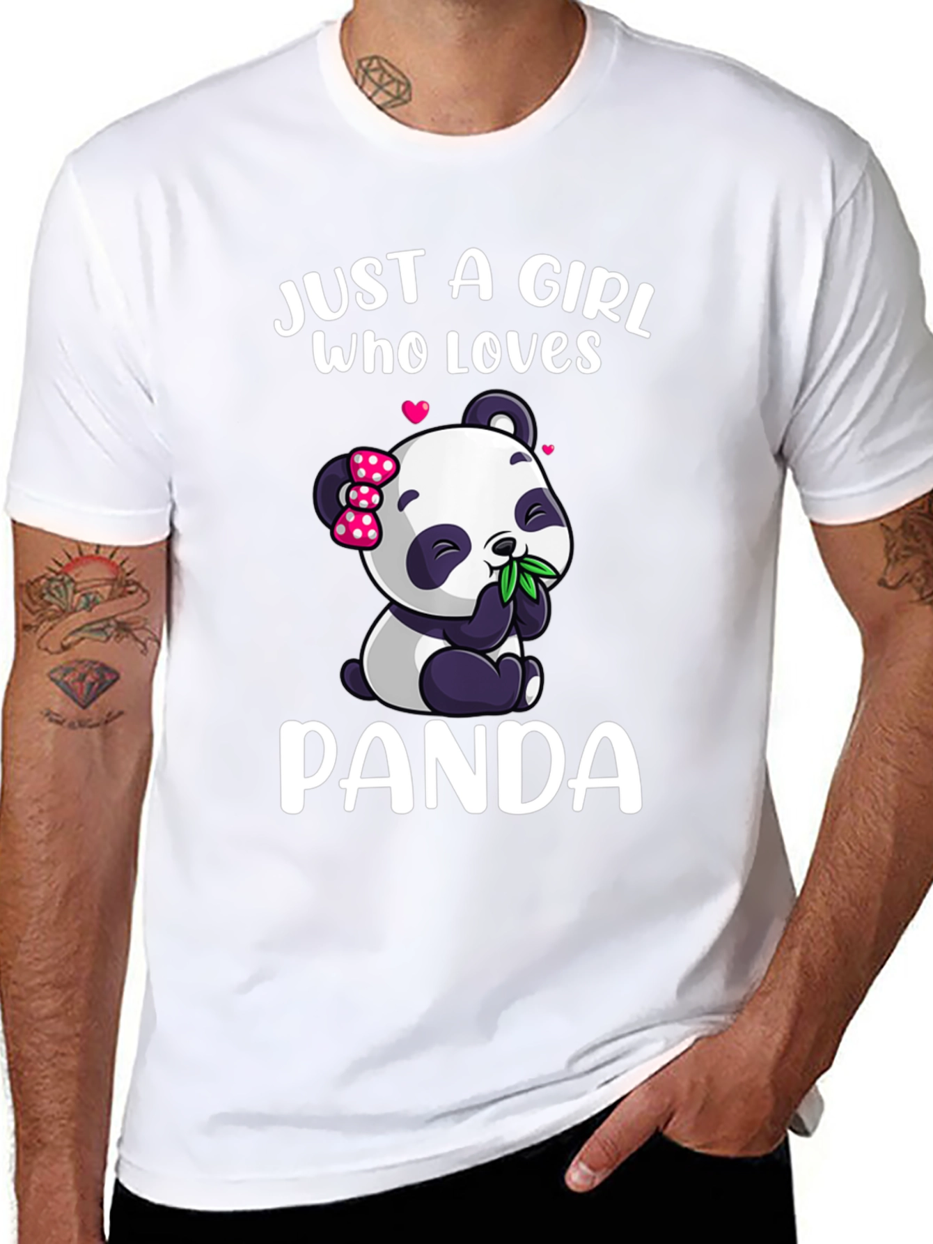 Just a Girl Who Loves Pandas Black T-Shirt