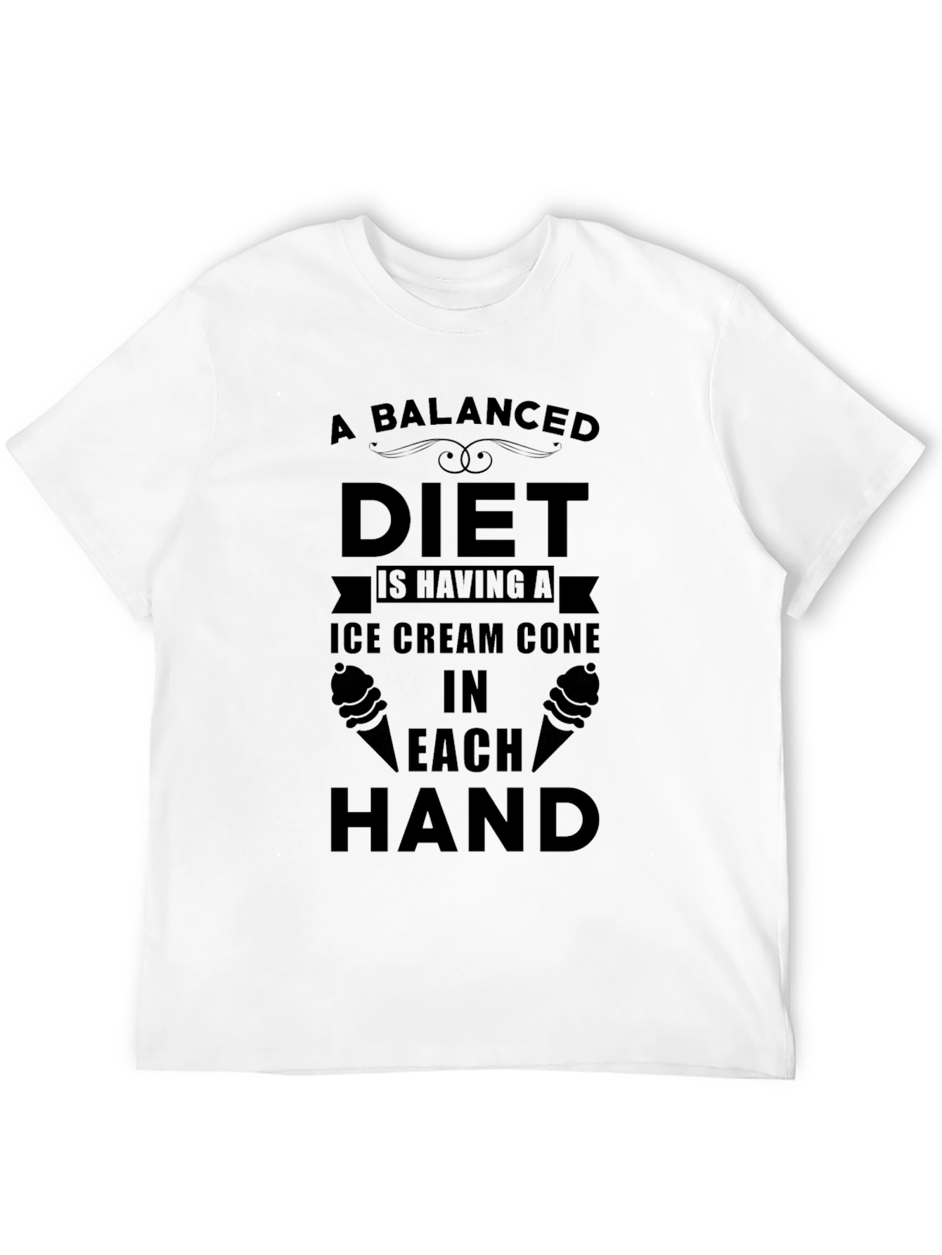 Funny Balanced Diet Ice Cream T-Shirt