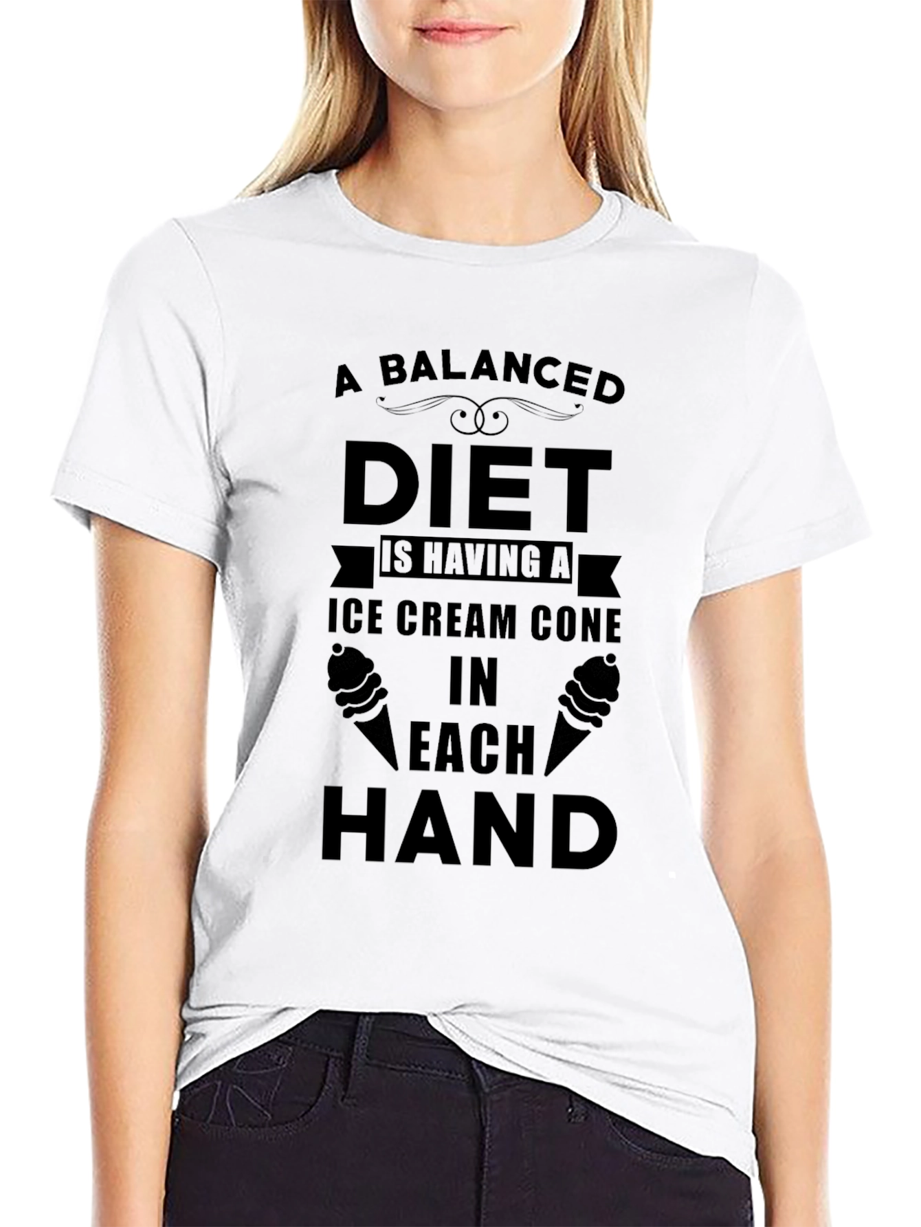 Funny Balanced Diet Ice Cream T-Shirt