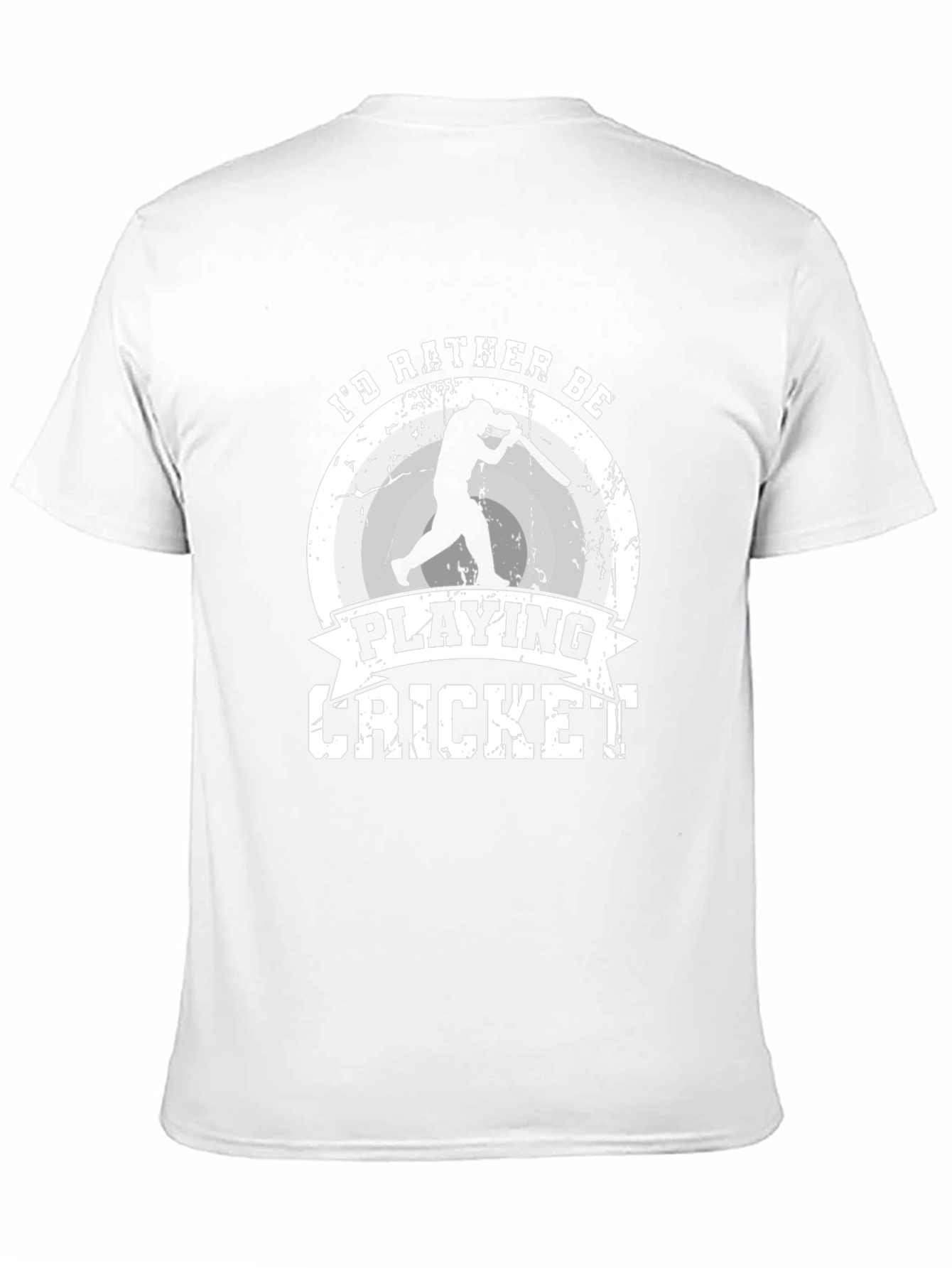Id Rather Be Playing Cricket Black T-Shirt
