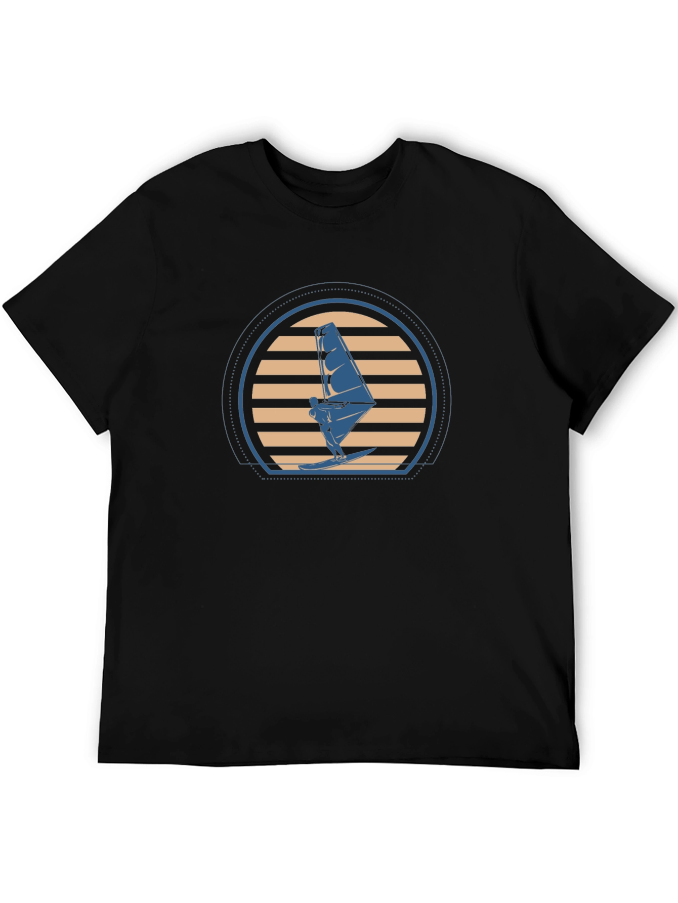 Windsurfing Sunset Graphic Tee - Black T-Shirt