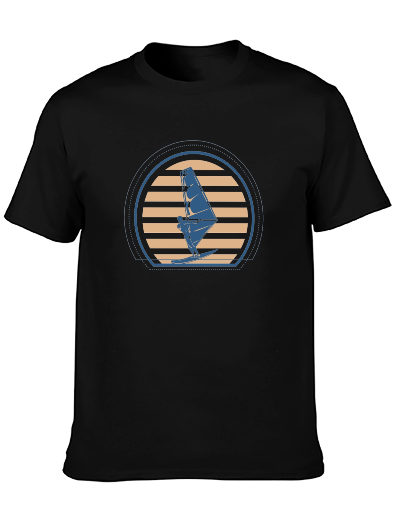 Windsurfing Sunset Graphic Tee - Black T-Shirt