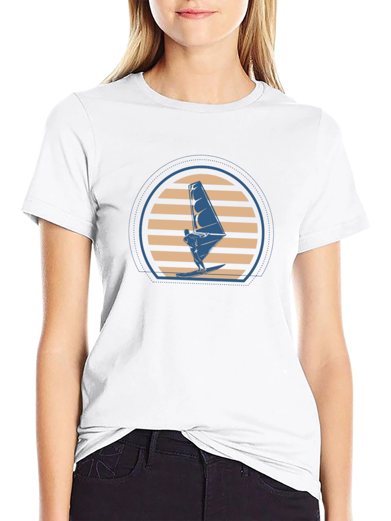 Windsurfing Sunset Graphic Tee - Black T-Shirt