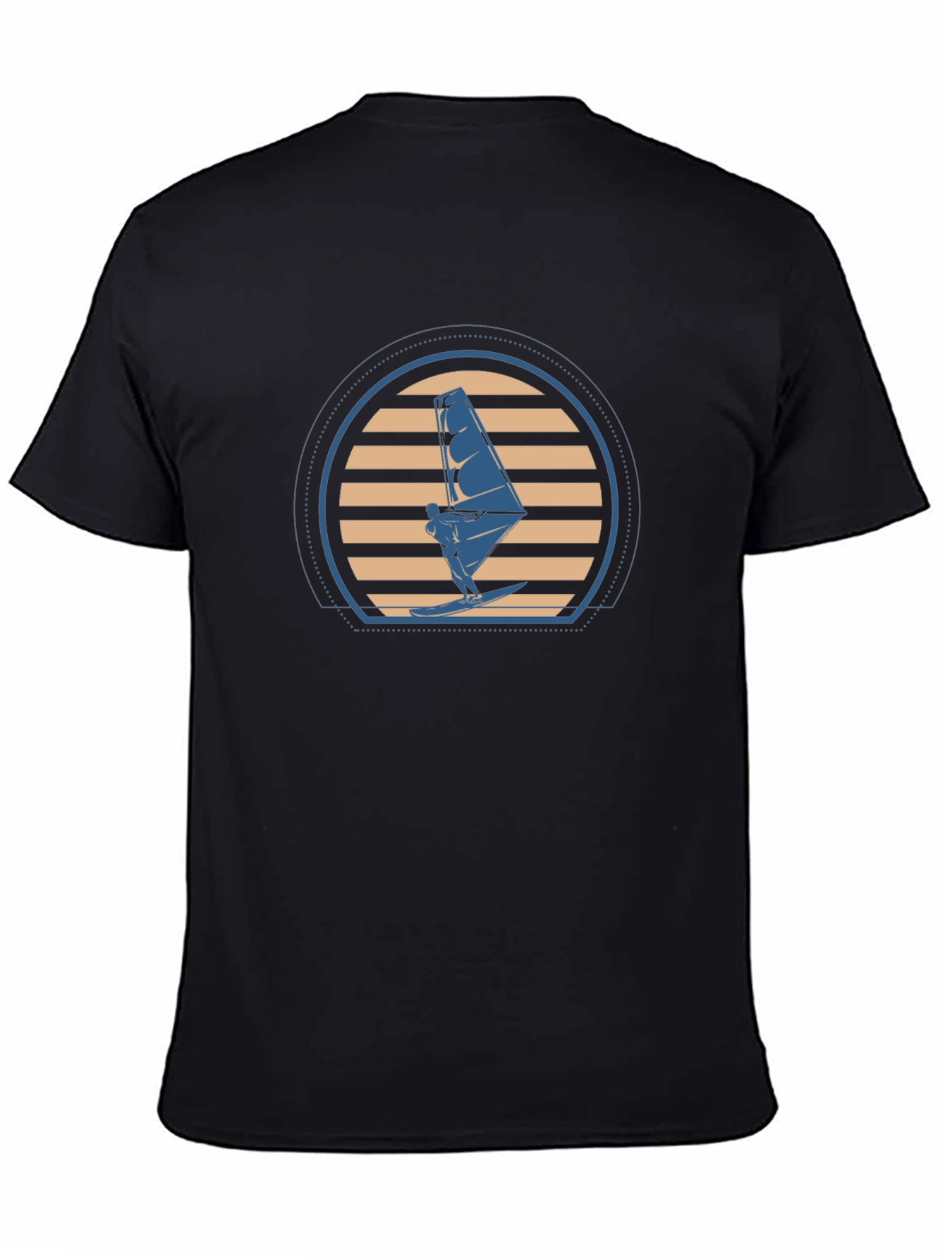 Windsurfing Sunset Graphic Tee - Black T-Shirt