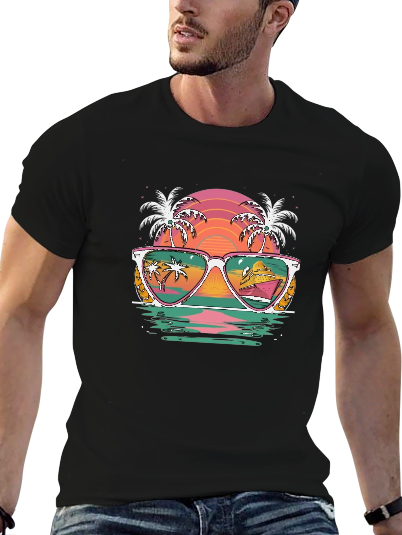 Retro Beach Sunglasses Graphic Tee