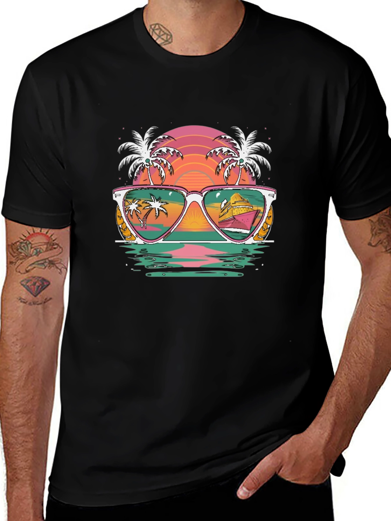 Retro Beach Sunglasses Graphic Tee