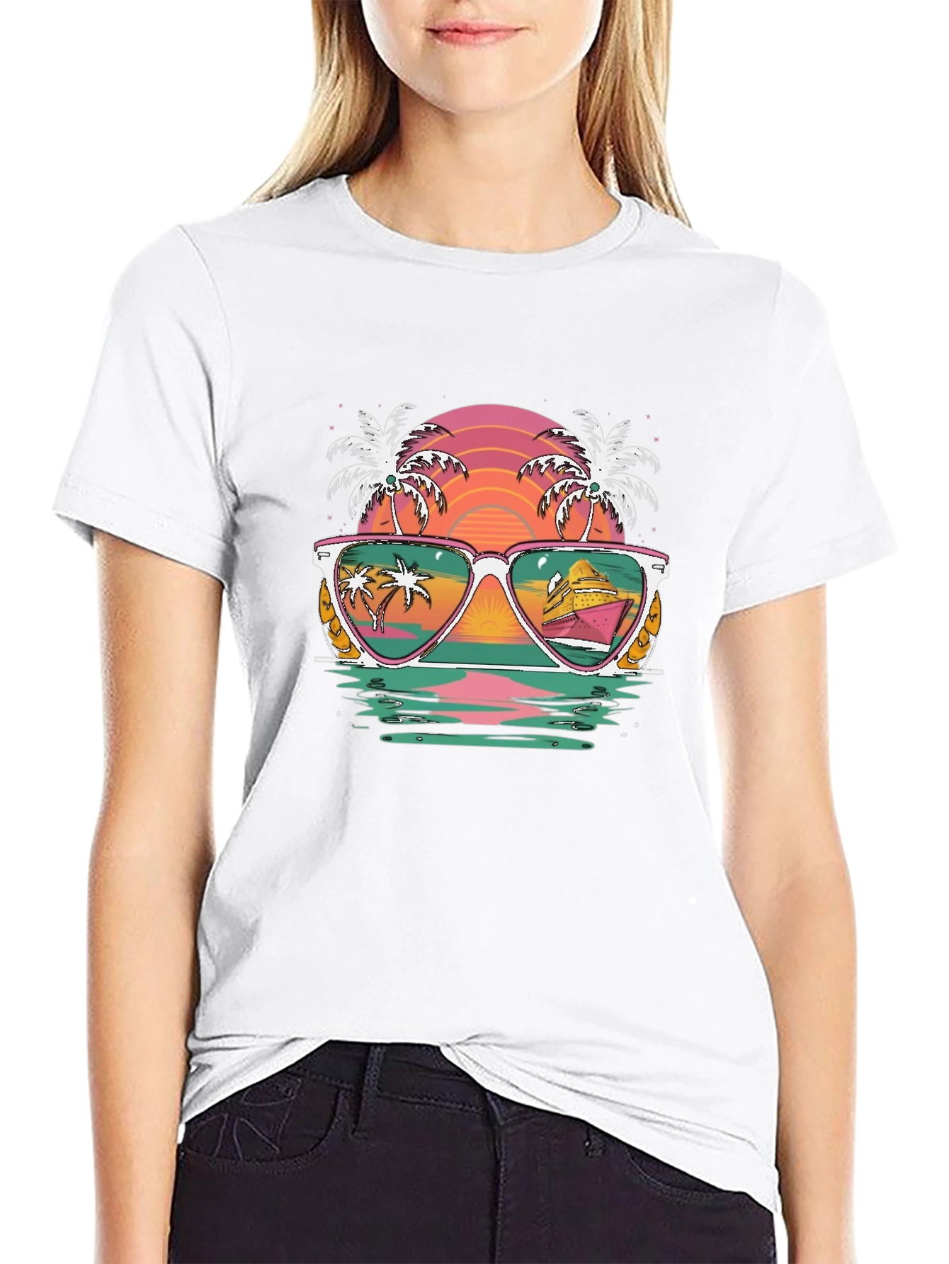 Retro Beach Sunglasses Graphic Tee