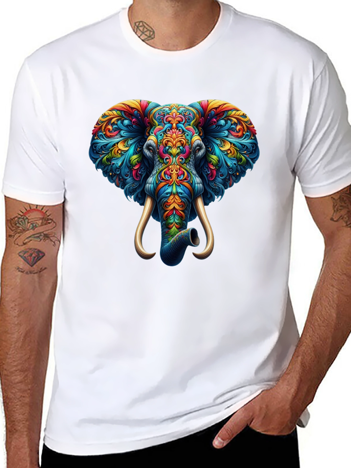 Psychedelic Elephant Graphic Tee
