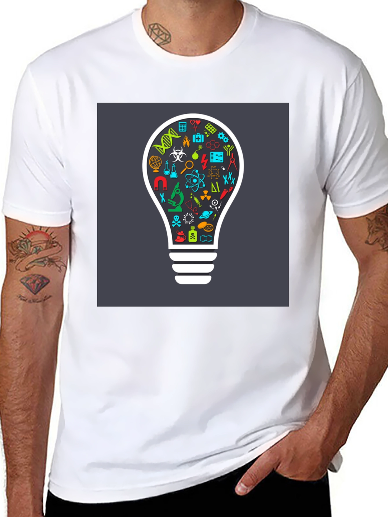 Science Bulb Graphic Tee - Smart Casual Style
