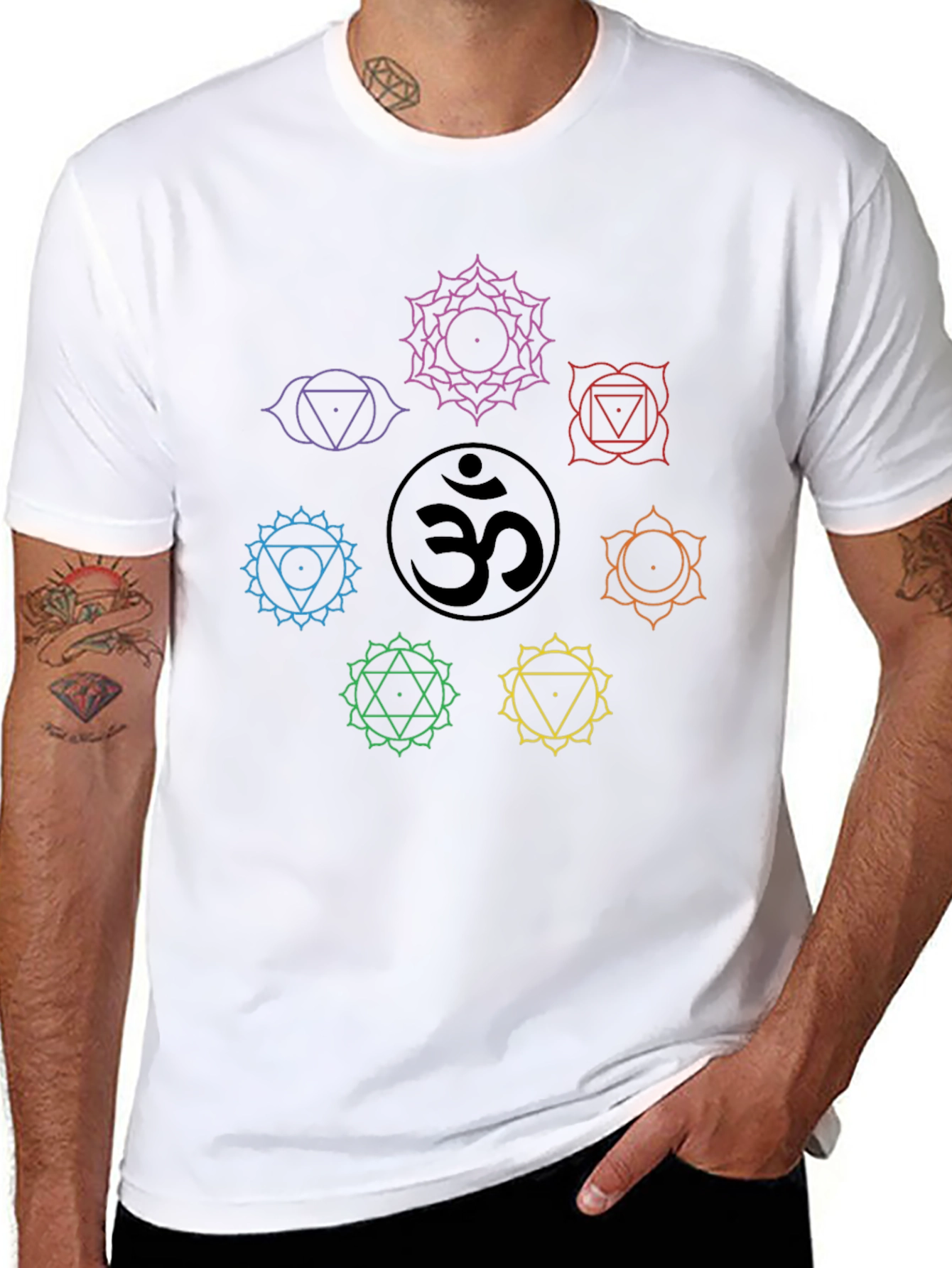 Chakra Symbol Graphic Tee - Yoga Meditation Shirt