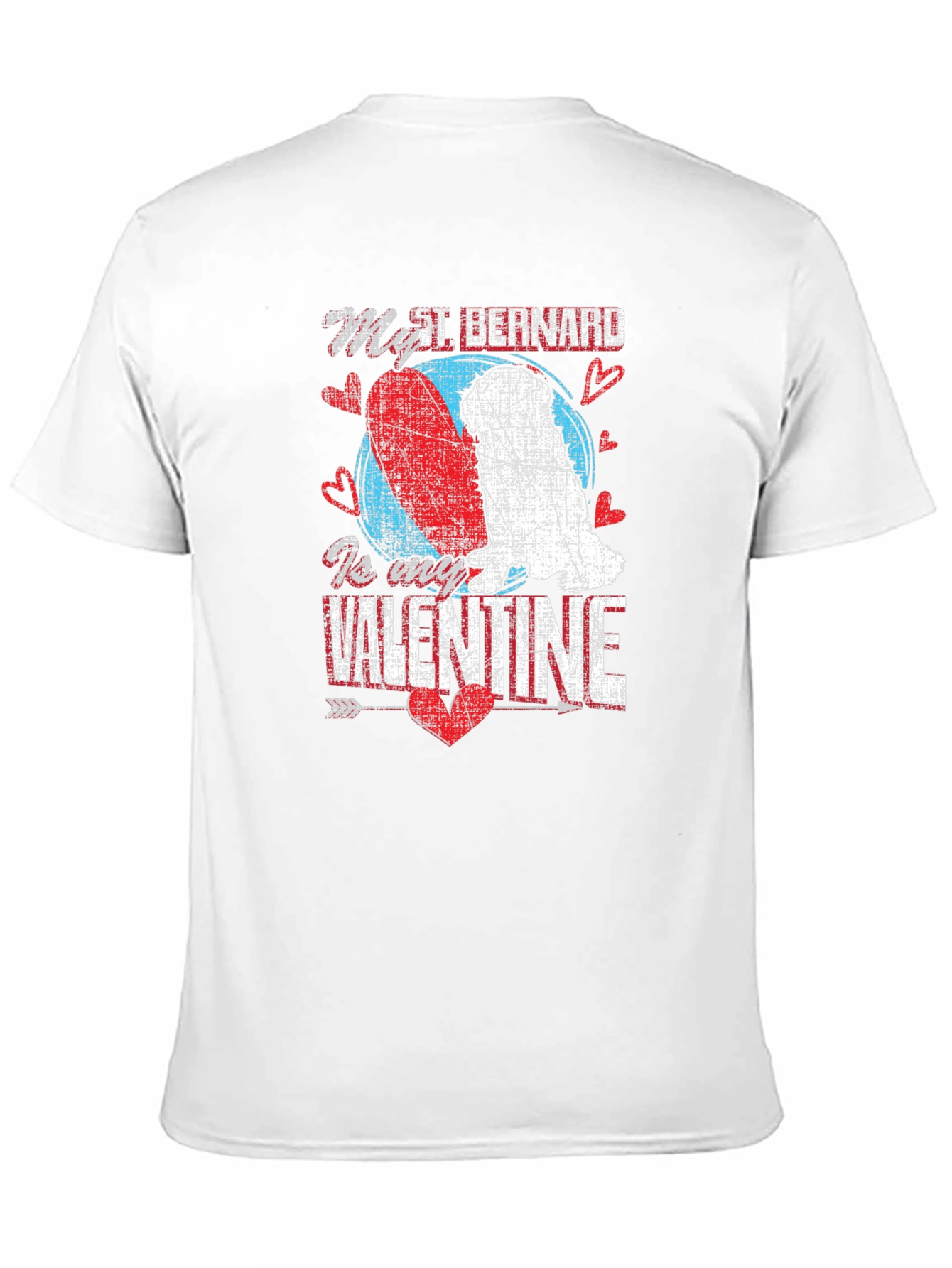 St. Bernard Valentines Day Graphic T-Shirt