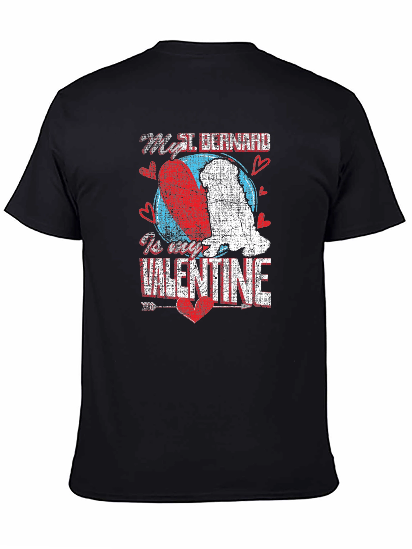 St. Bernard Valentines Day Graphic T-Shirt