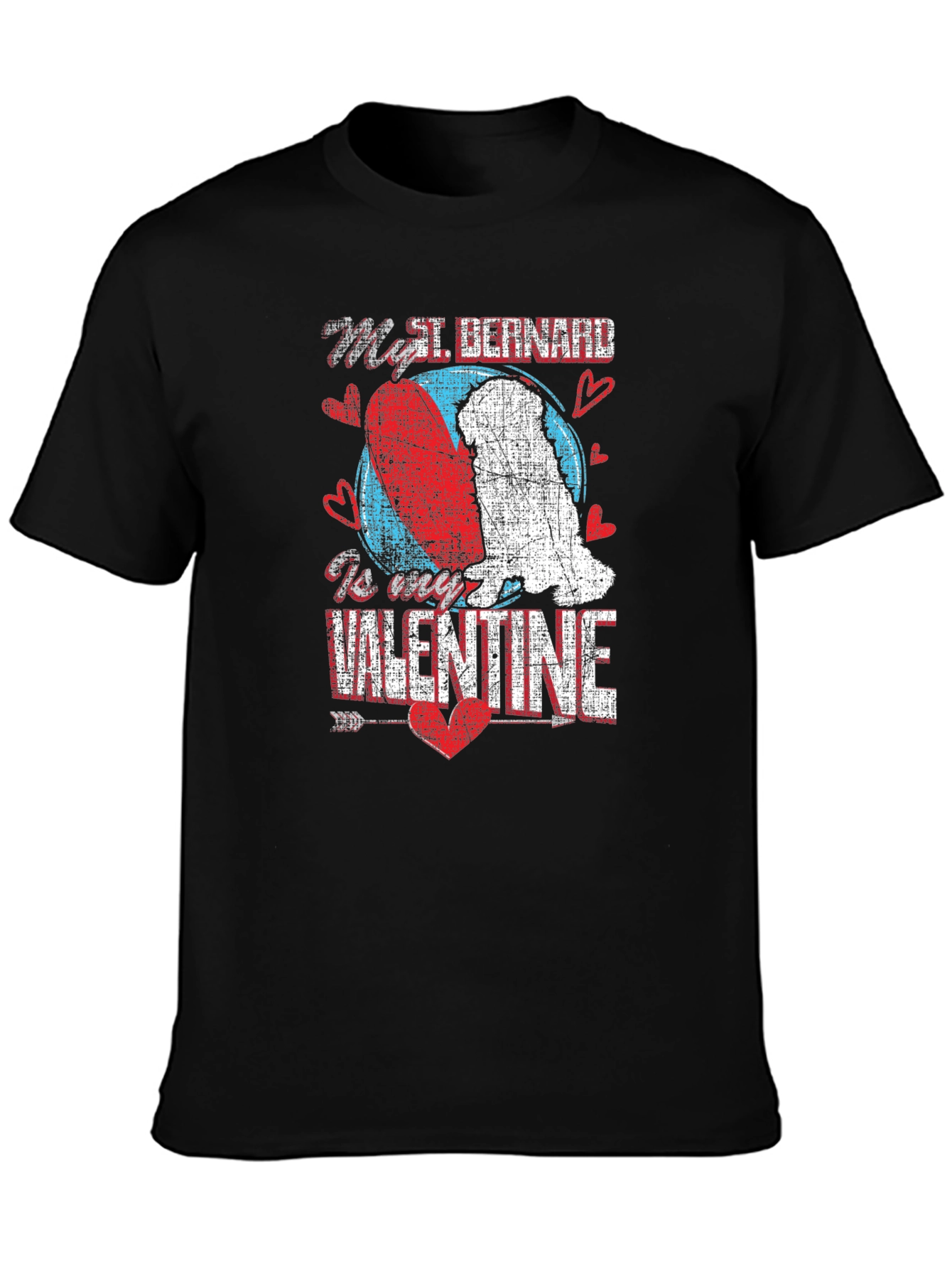 St. Bernard Valentines Day Graphic T-Shirt