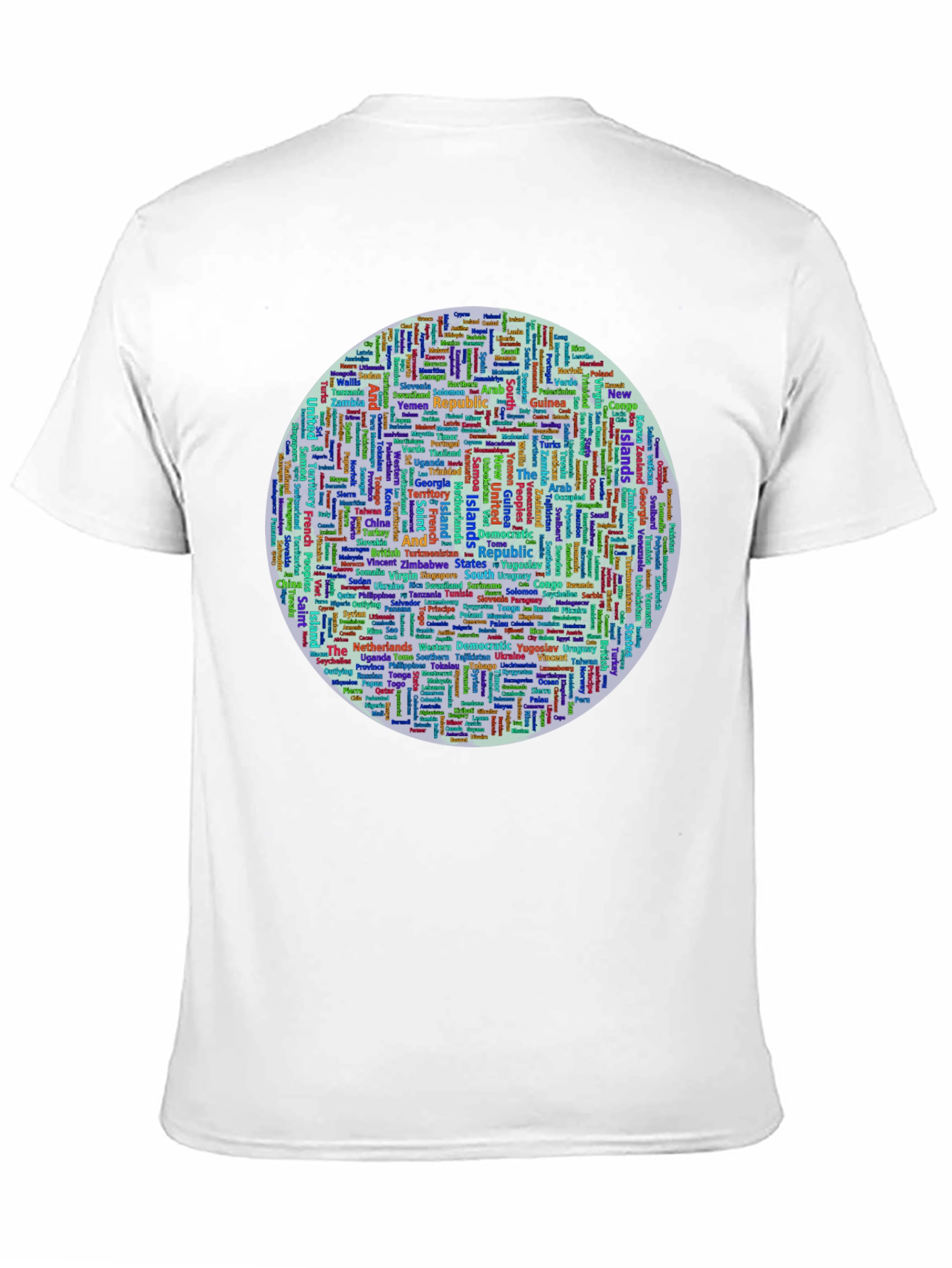 Countries Word Art Print Black T-Shirt