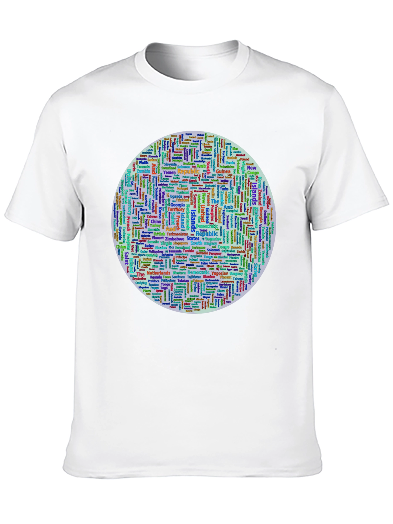 Countries Word Art Print Black T-Shirt