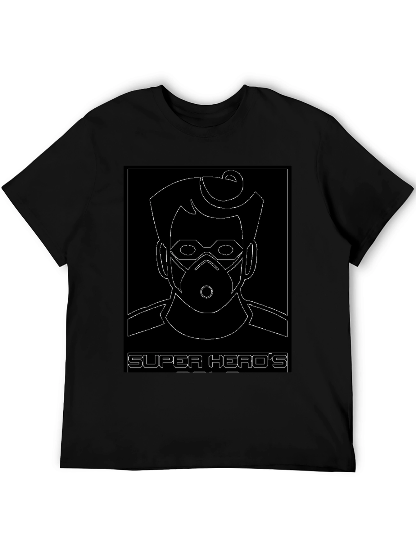 Super Heros Black Graphic T-Shirt