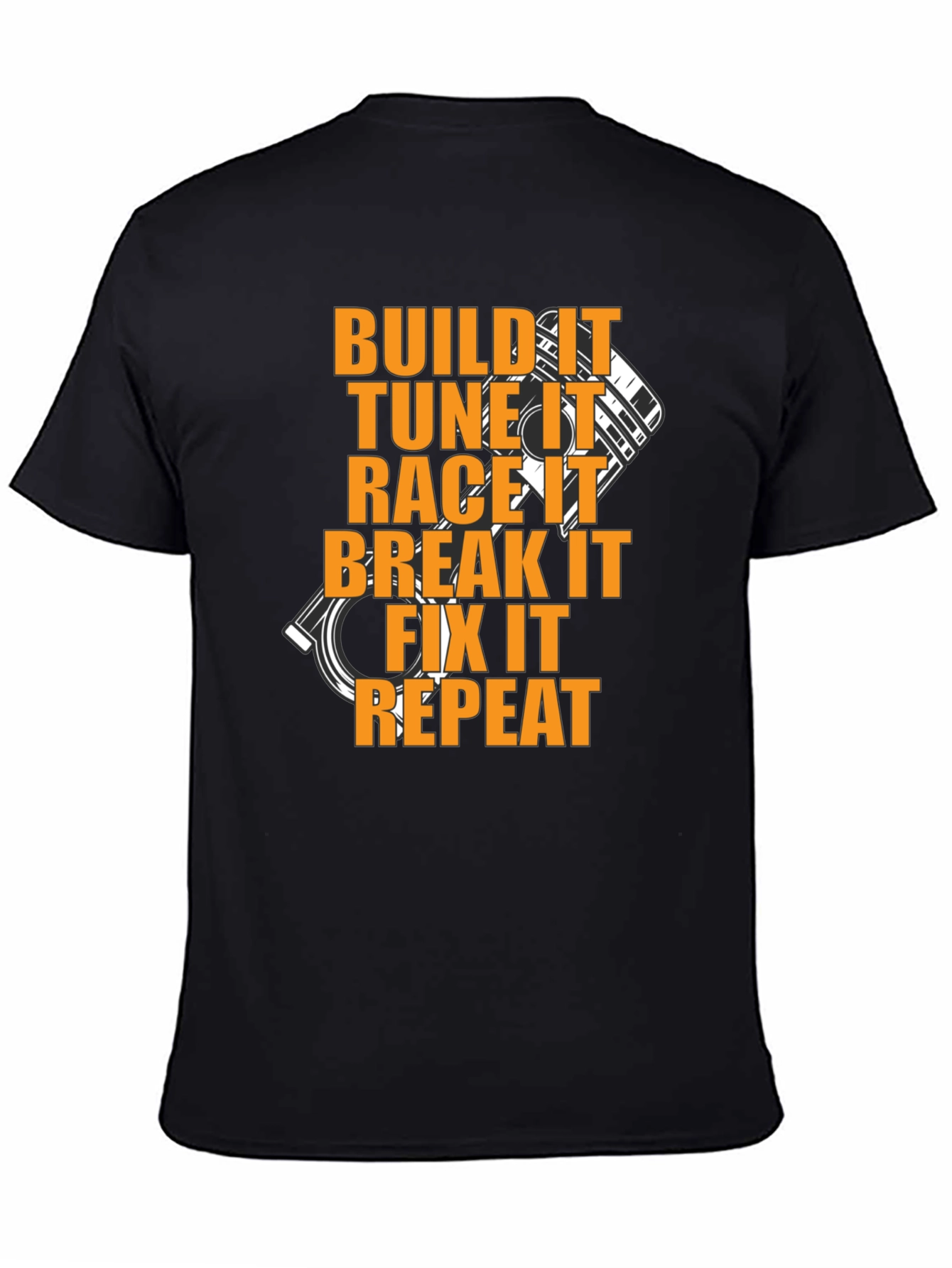 Build Tune Race Repeat Black T-Shirt