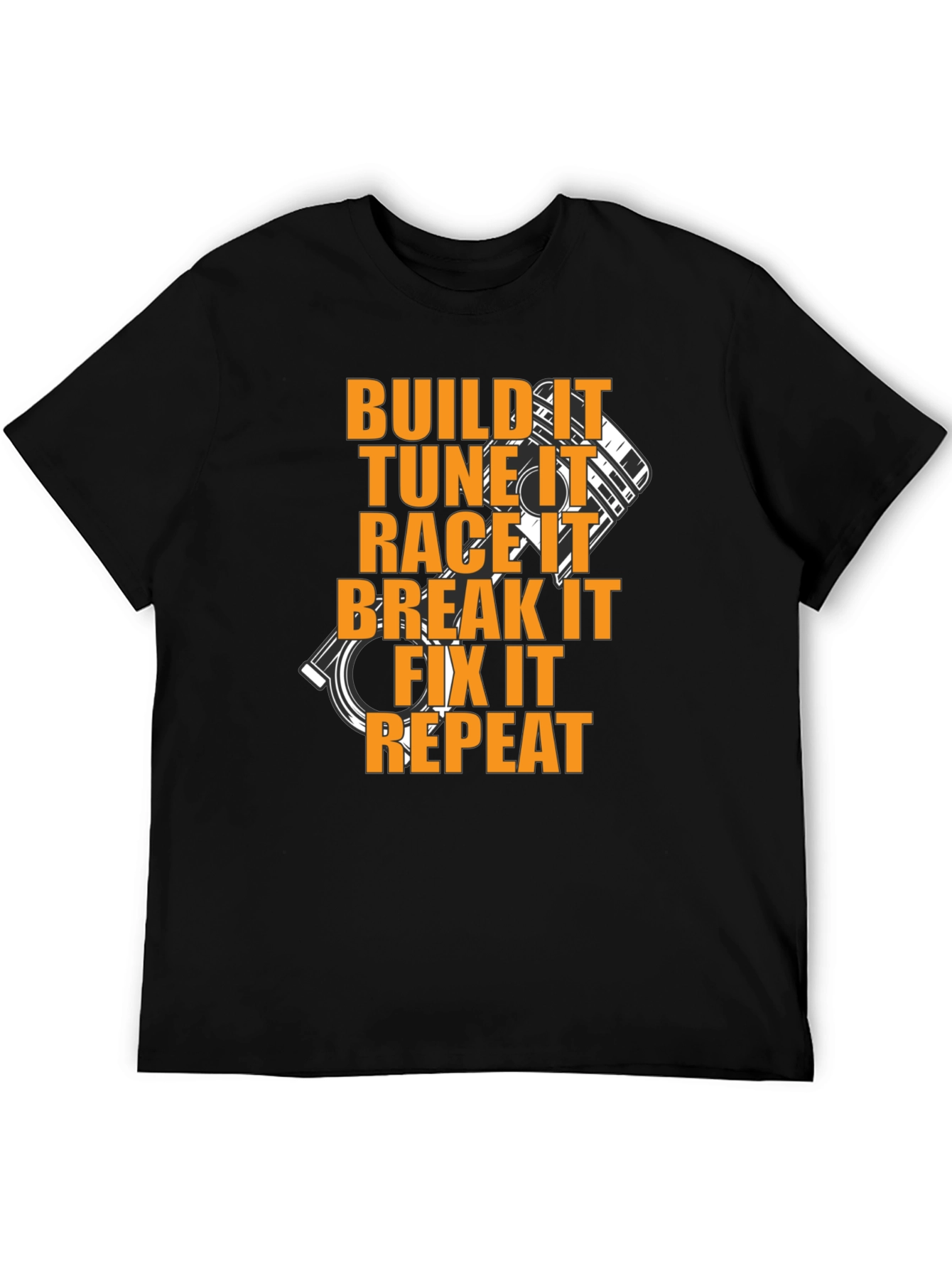 Build Tune Race Repeat Black T-Shirt