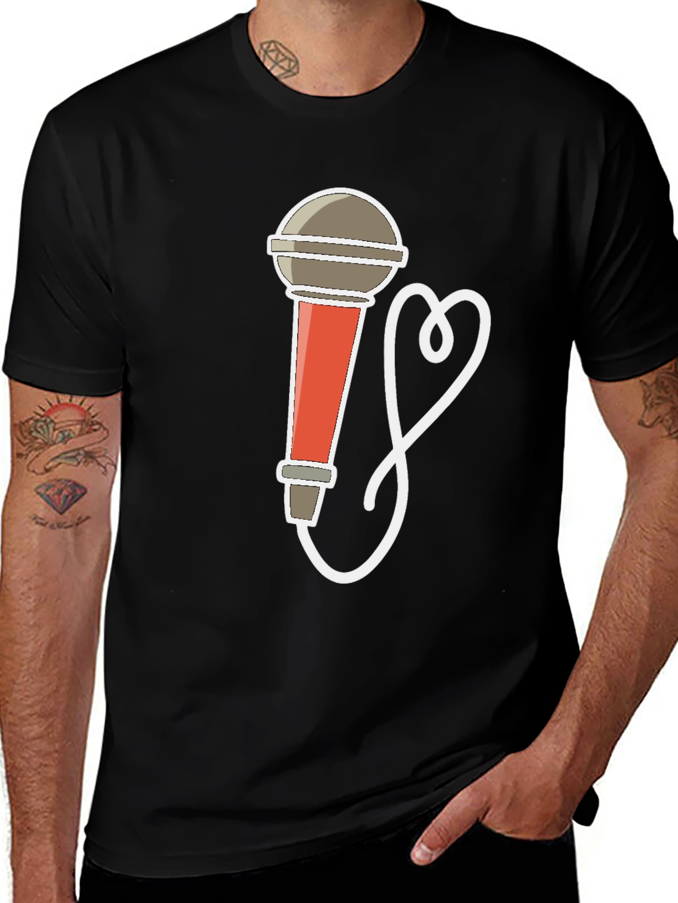 Microphone Heart Graphic Tee