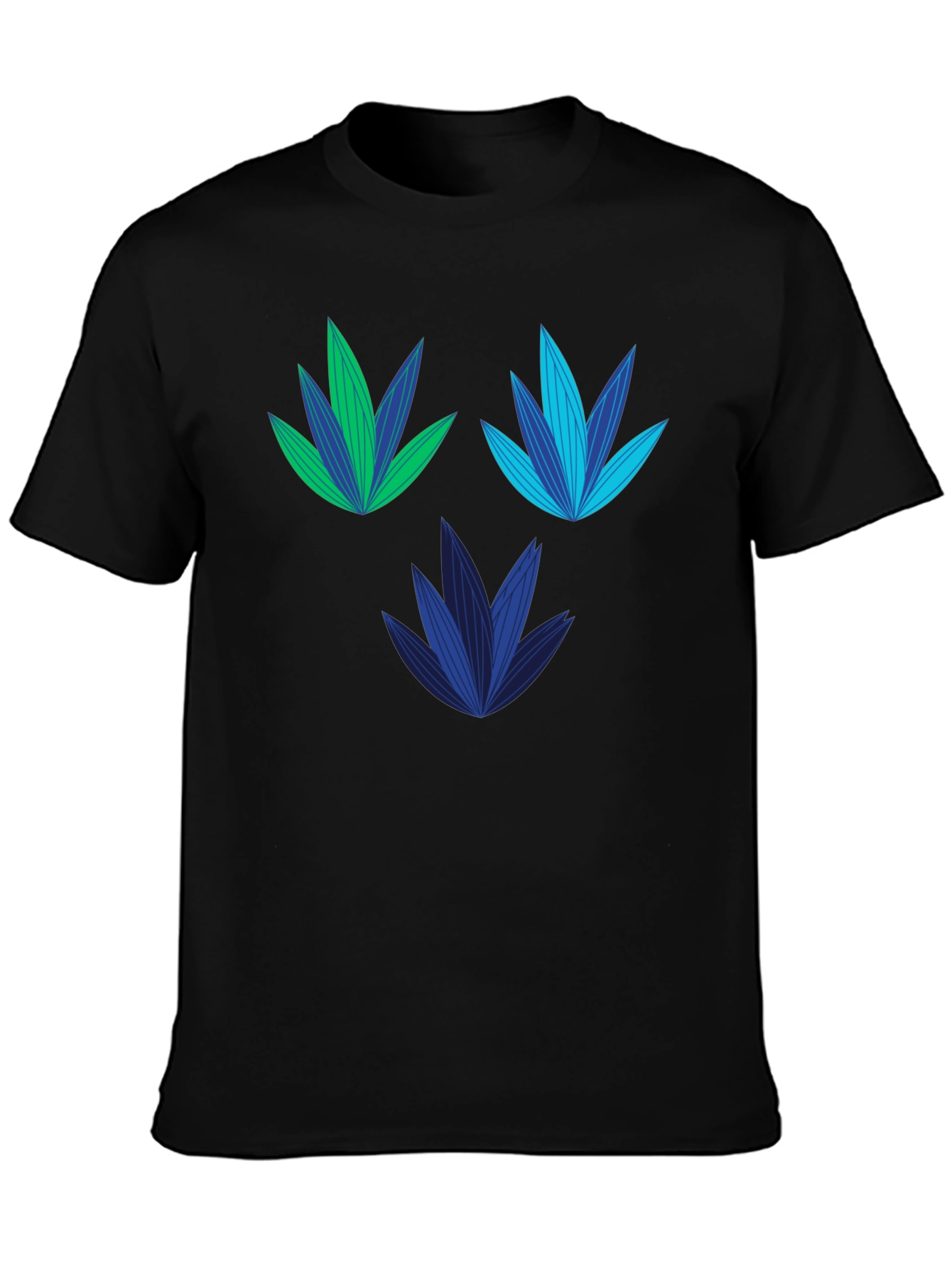 Modern Botanical Black T-Shirt