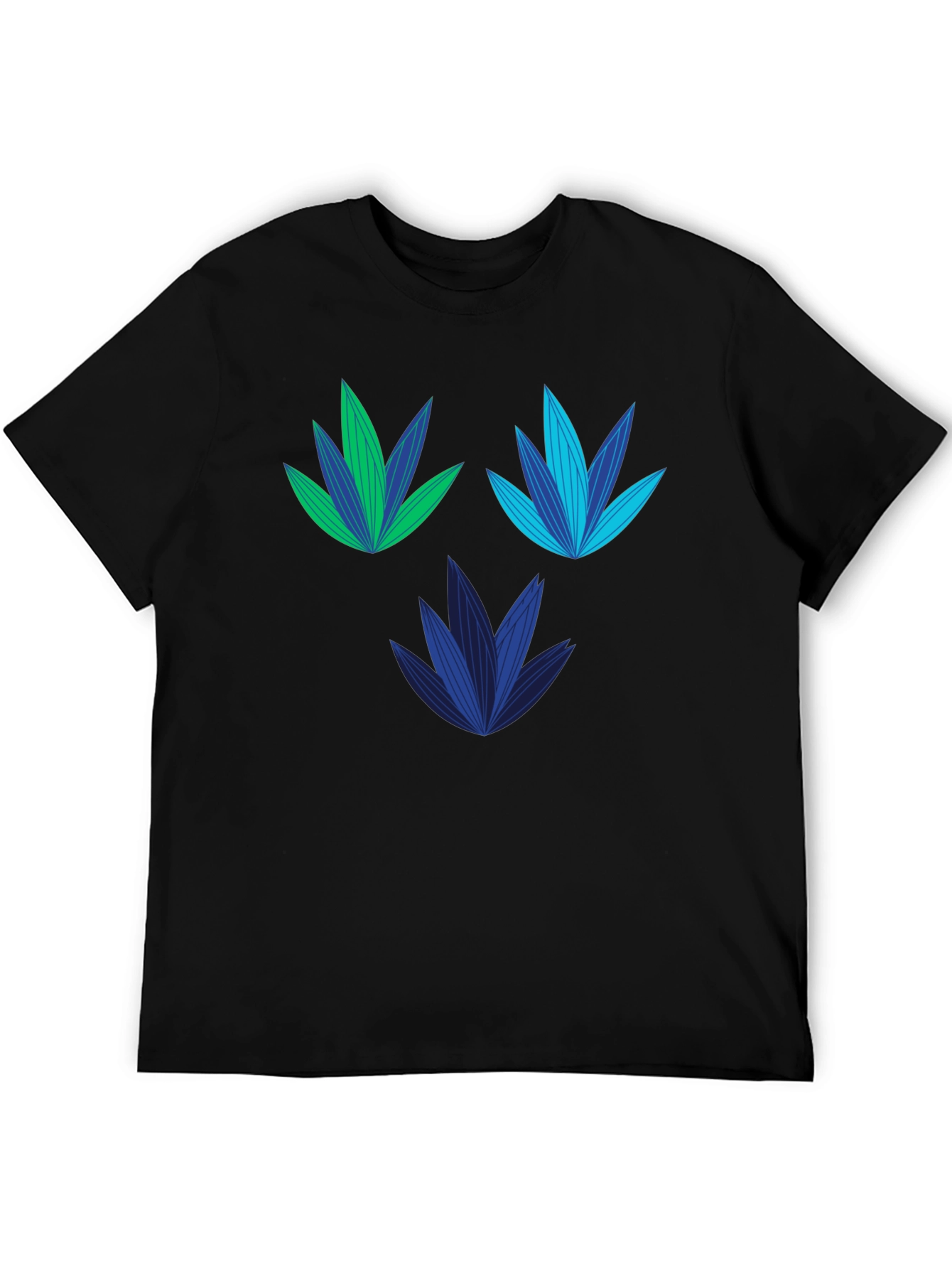 Modern Botanical Black T-Shirt