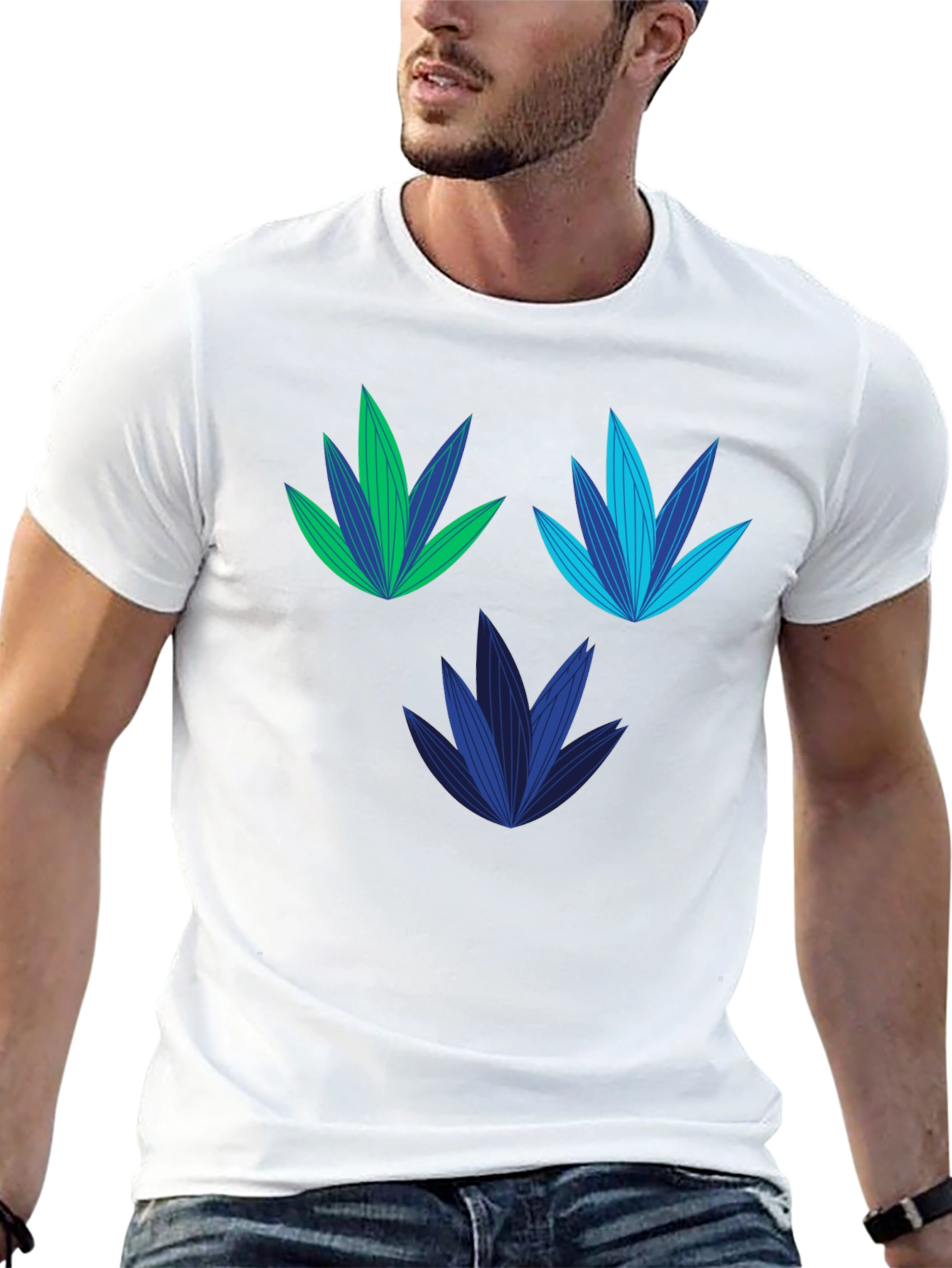 Modern Botanical Black T-Shirt