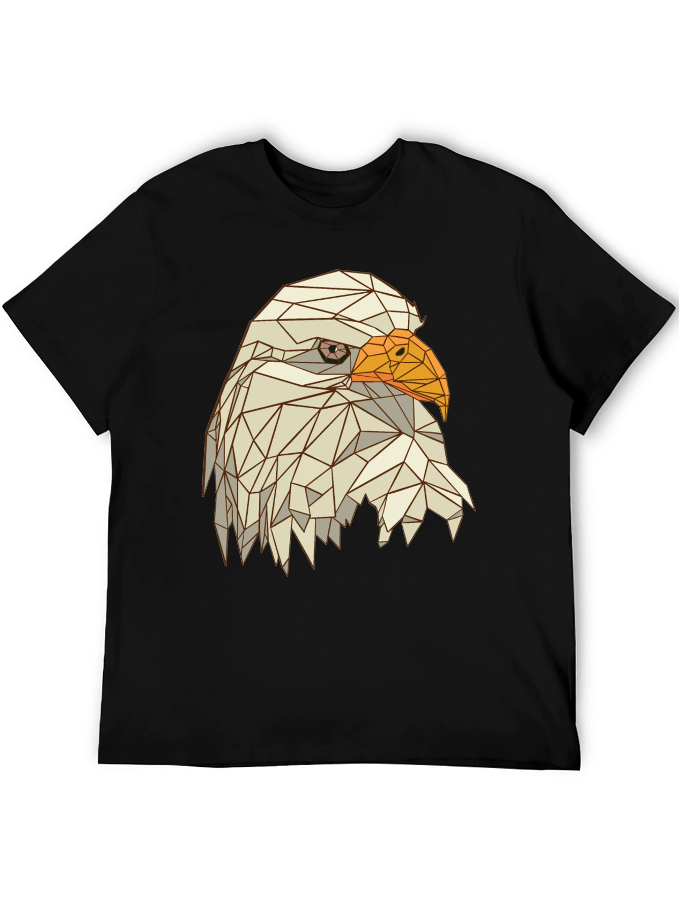Geometric Eagle Head Graphic Tee - Mens Black T-Shirt