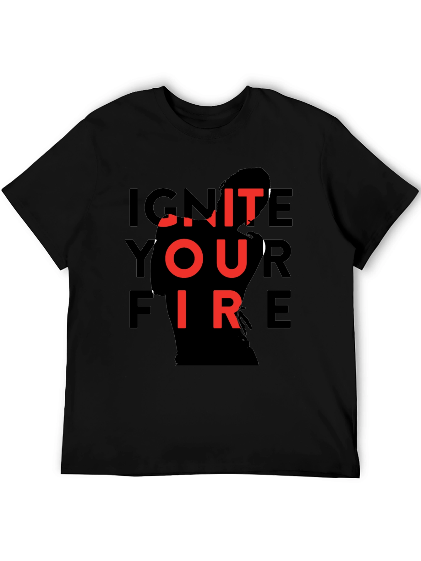 Ignite Your Fire Graphic Tee - Stylish Black T-Shirt