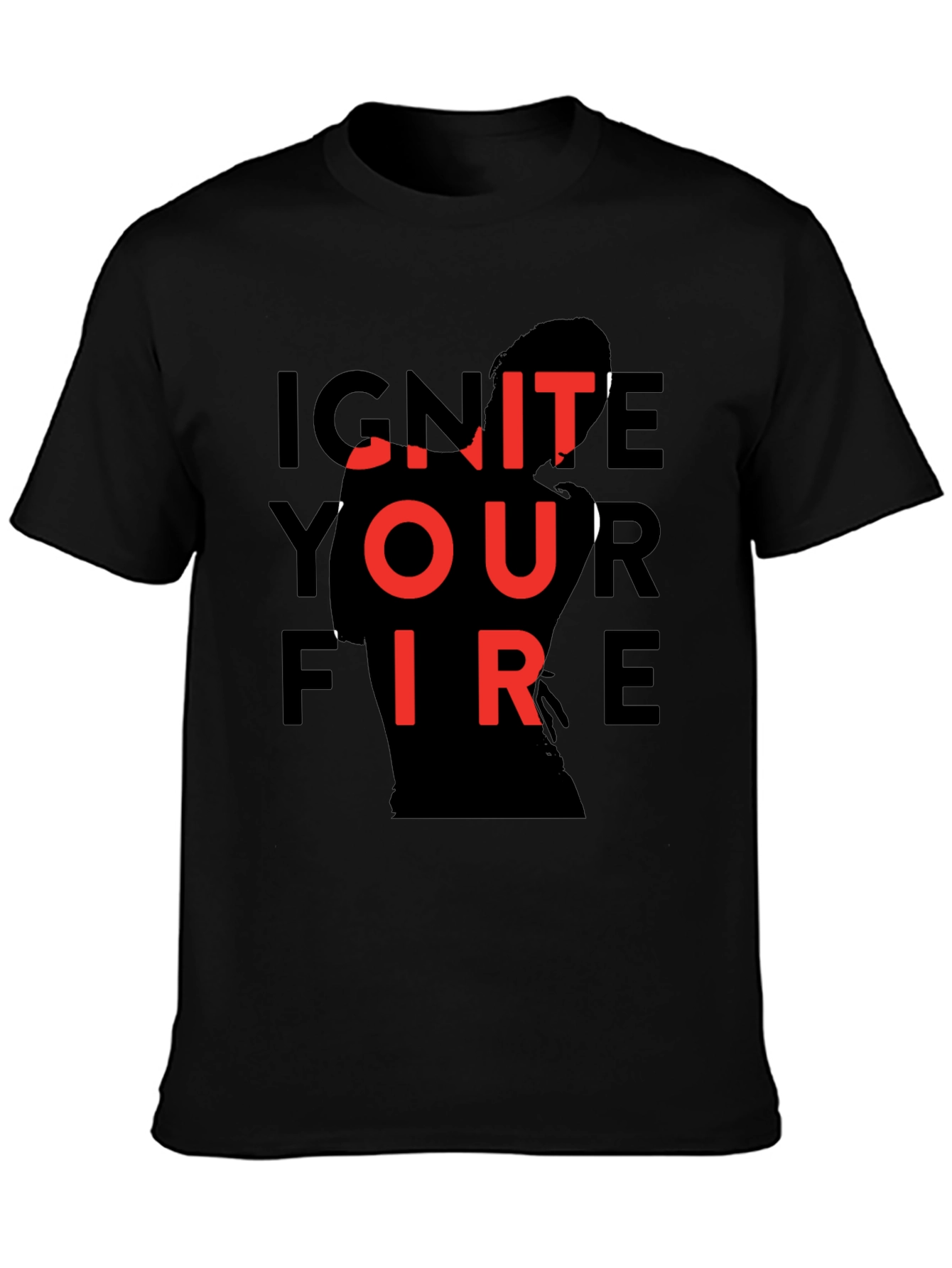 Ignite Your Fire Graphic Tee - Stylish Black T-Shirt